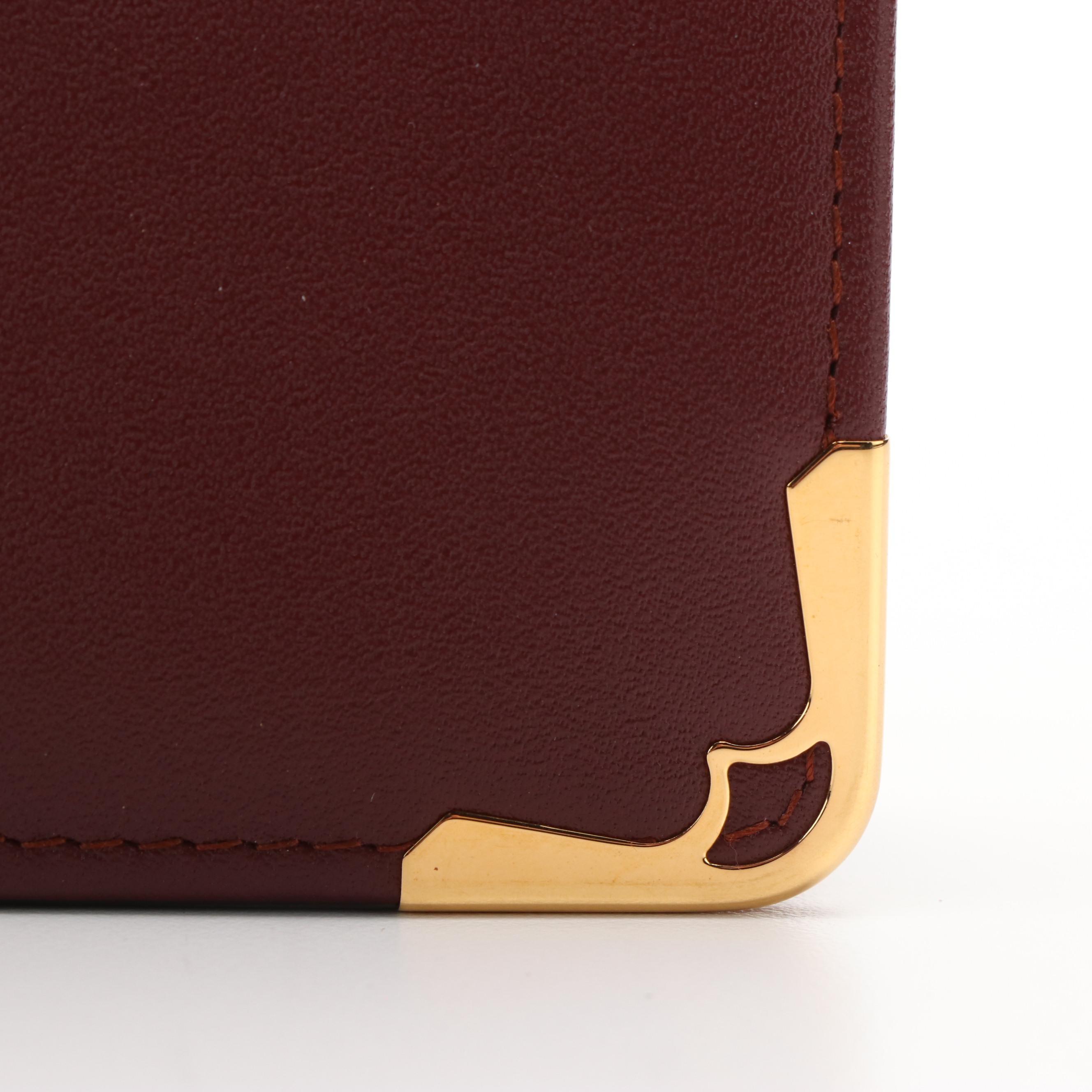 Cartier Must de Cartier Burgundy Leather Clutch Bag