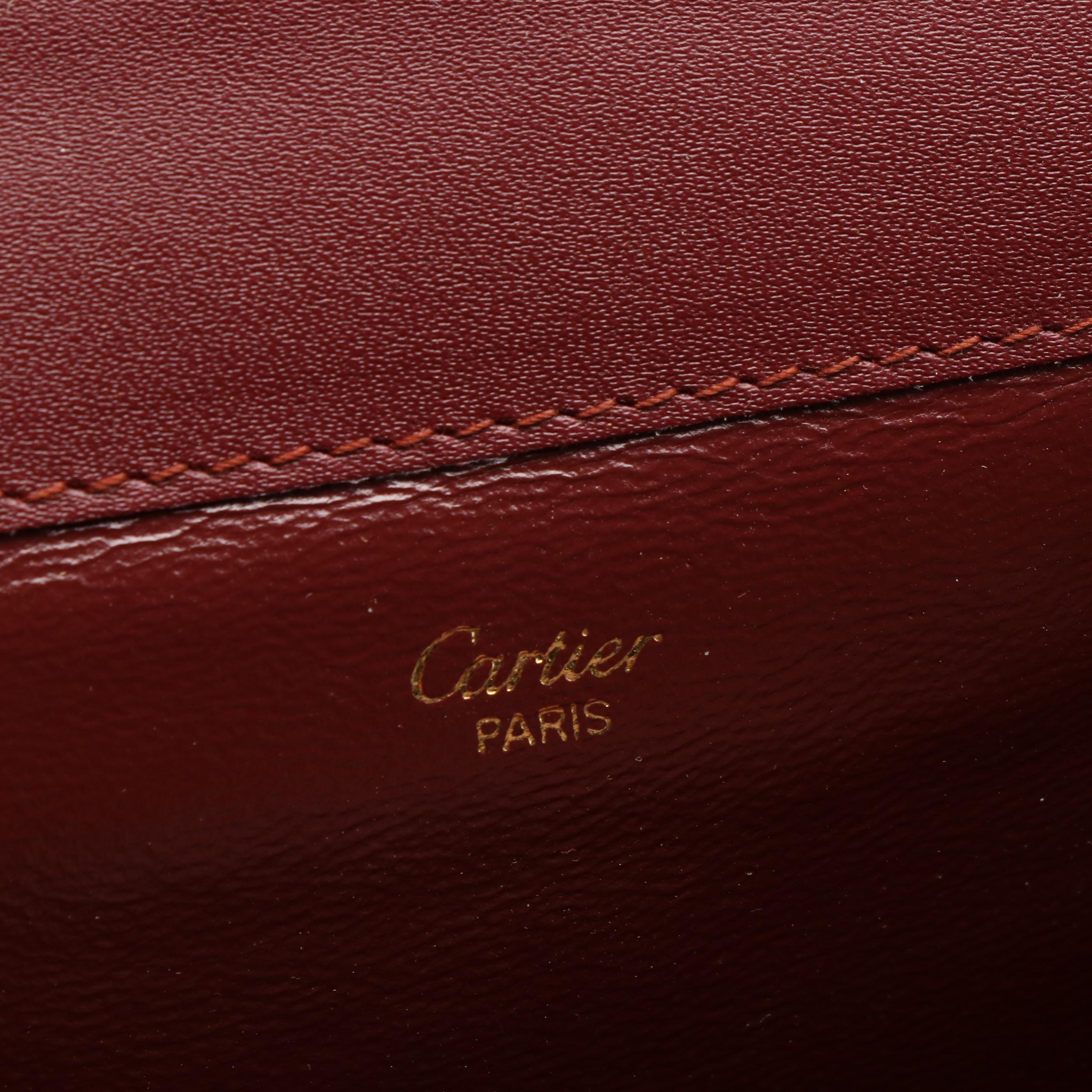 Cartier Must de Cartier Burgundy Leather Clutch Bag
