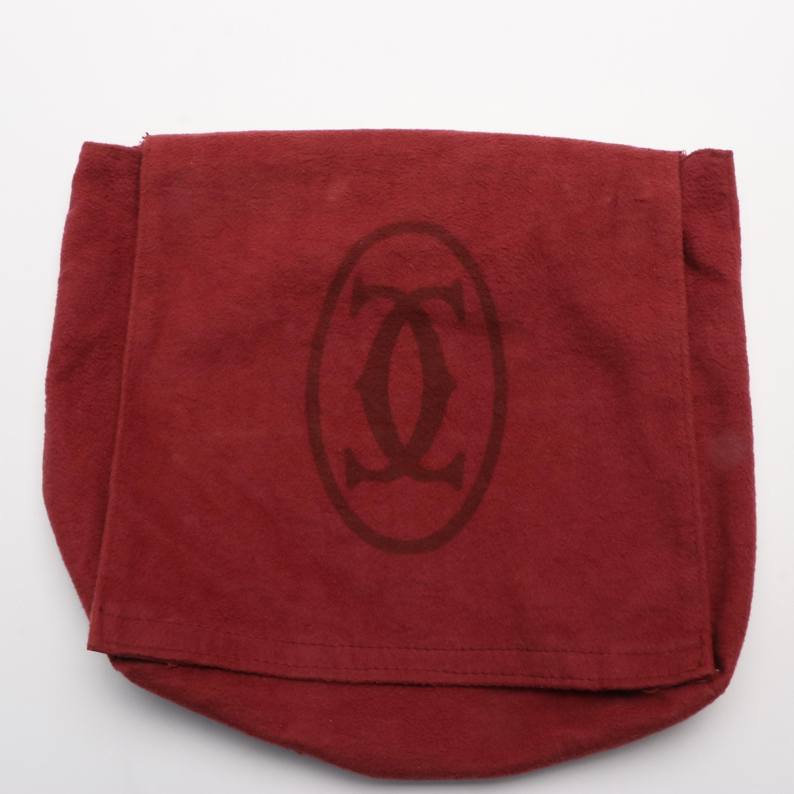 Cartier Must de Cartier Burgundy Leather Clutch Bag