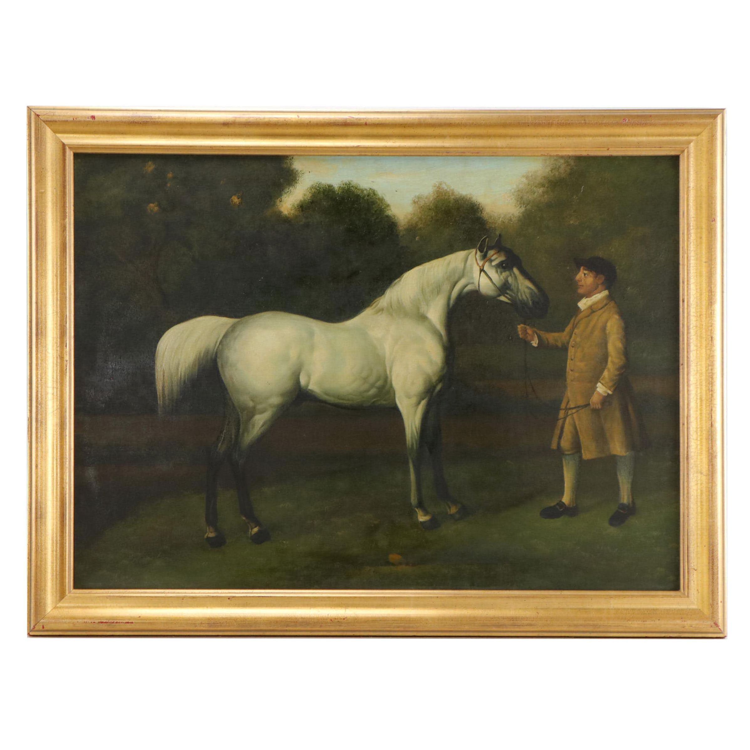 British School Horse Portrait Oil Painting