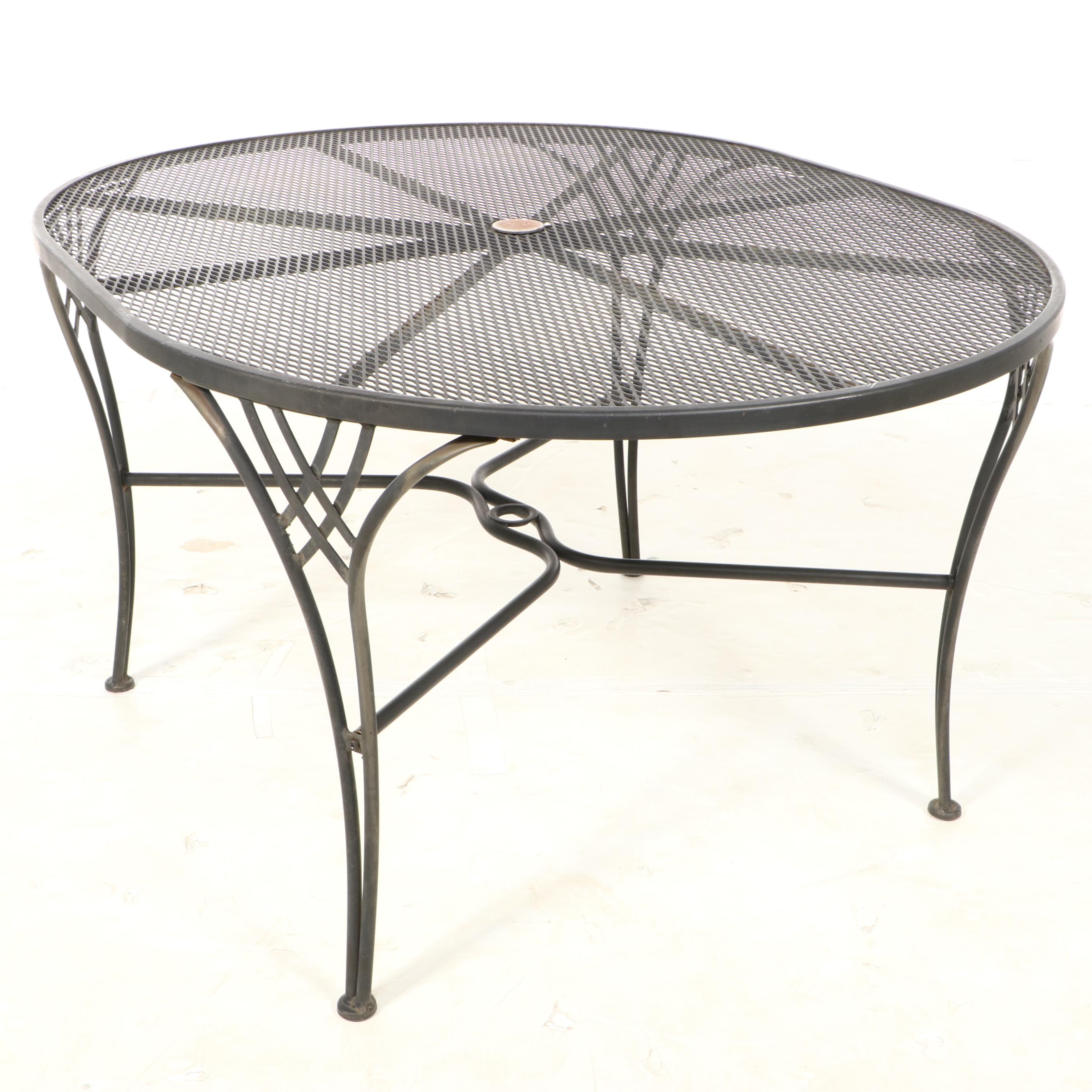 Five-Piece Woodard Powder-Coated Metal and Wire Mesh Patio Dining Set