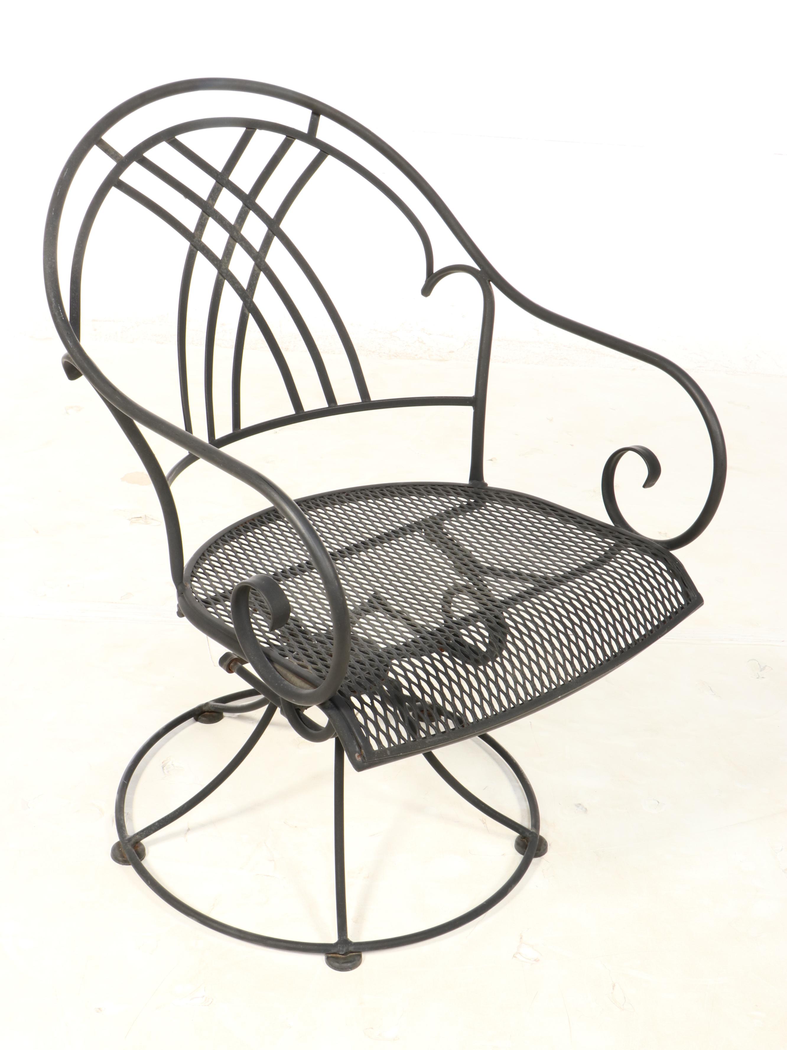 Five-Piece Woodard Powder-Coated Metal and Wire Mesh Patio Dining Set