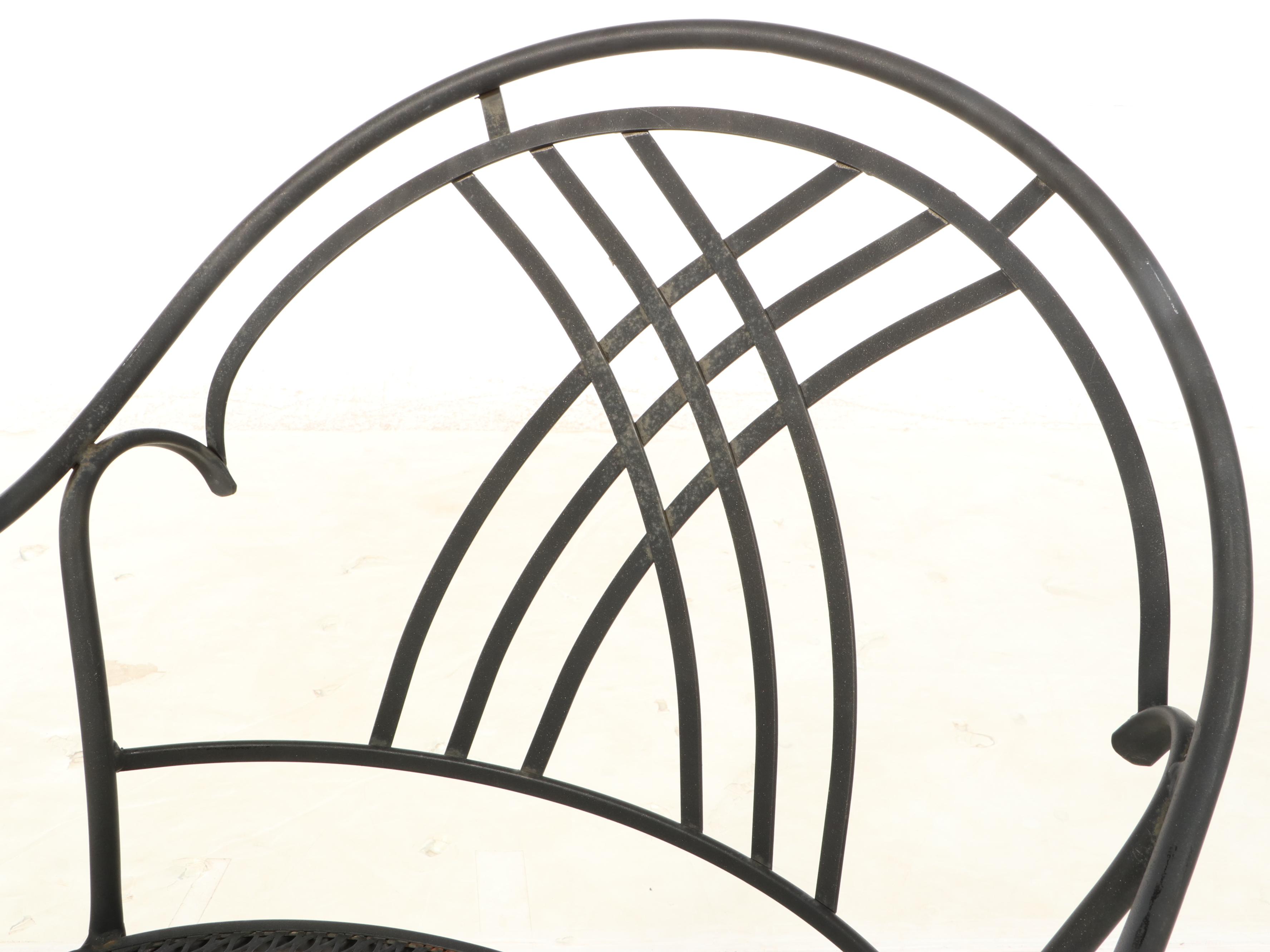 Five-Piece Woodard Powder-Coated Metal and Wire Mesh Patio Dining Set