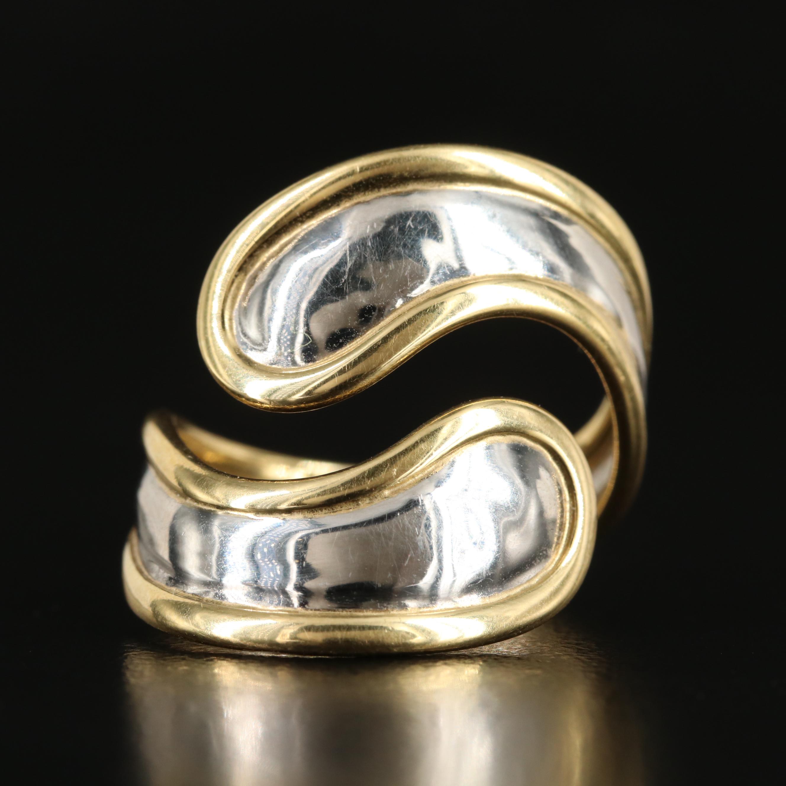 Platinum with 18K Frame By-Pass Ring