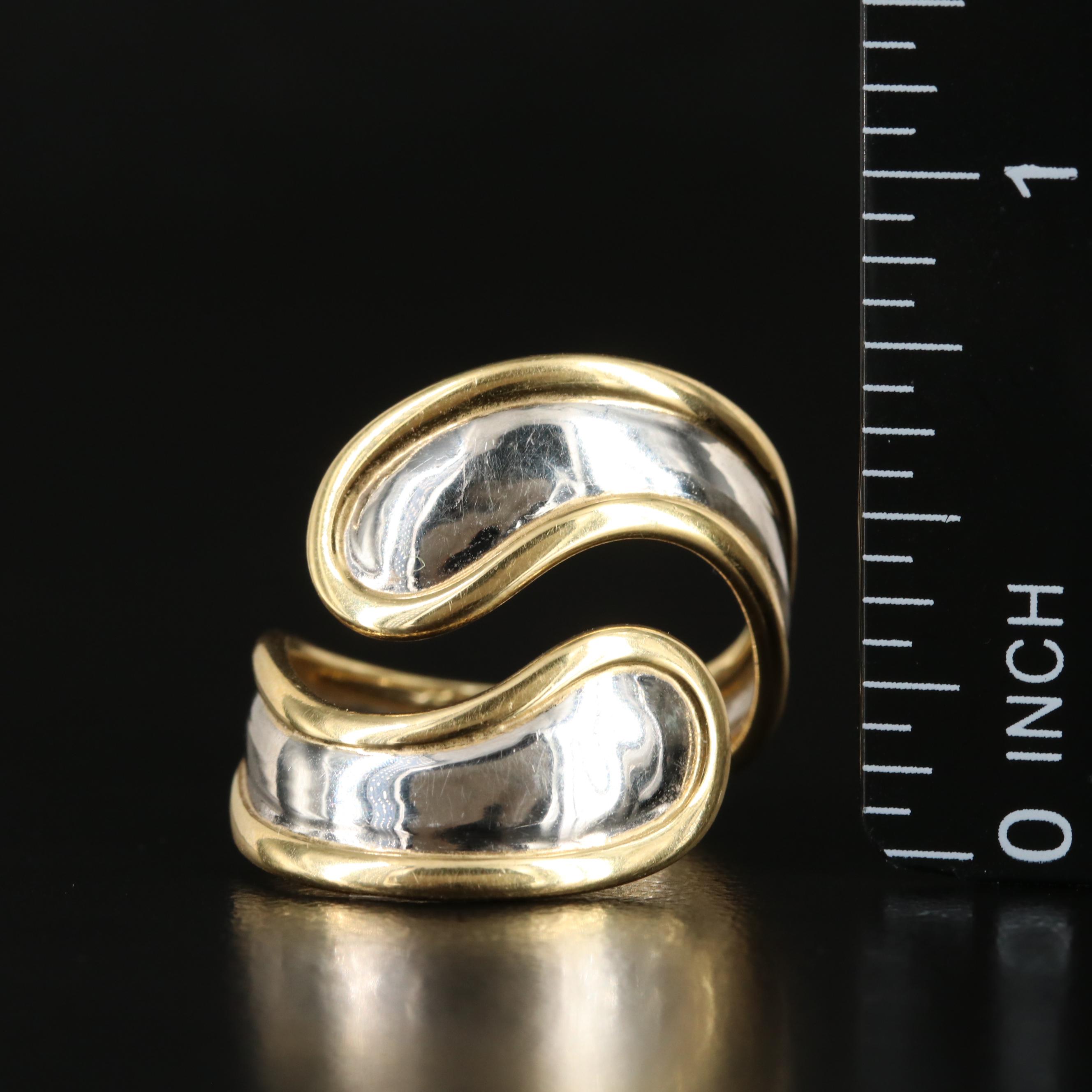 Platinum with 18K Frame By-Pass Ring