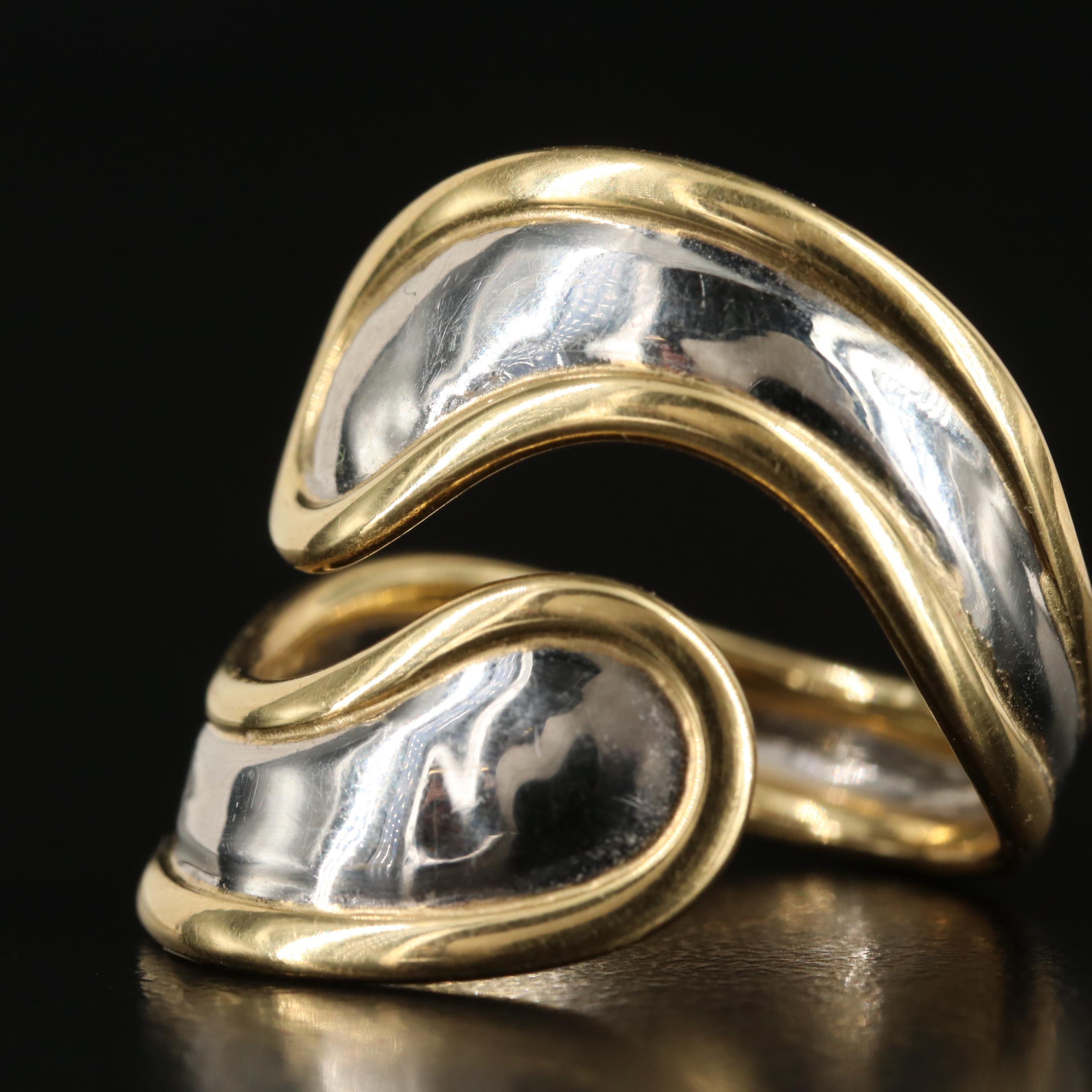 Platinum with 18K Frame By-Pass Ring