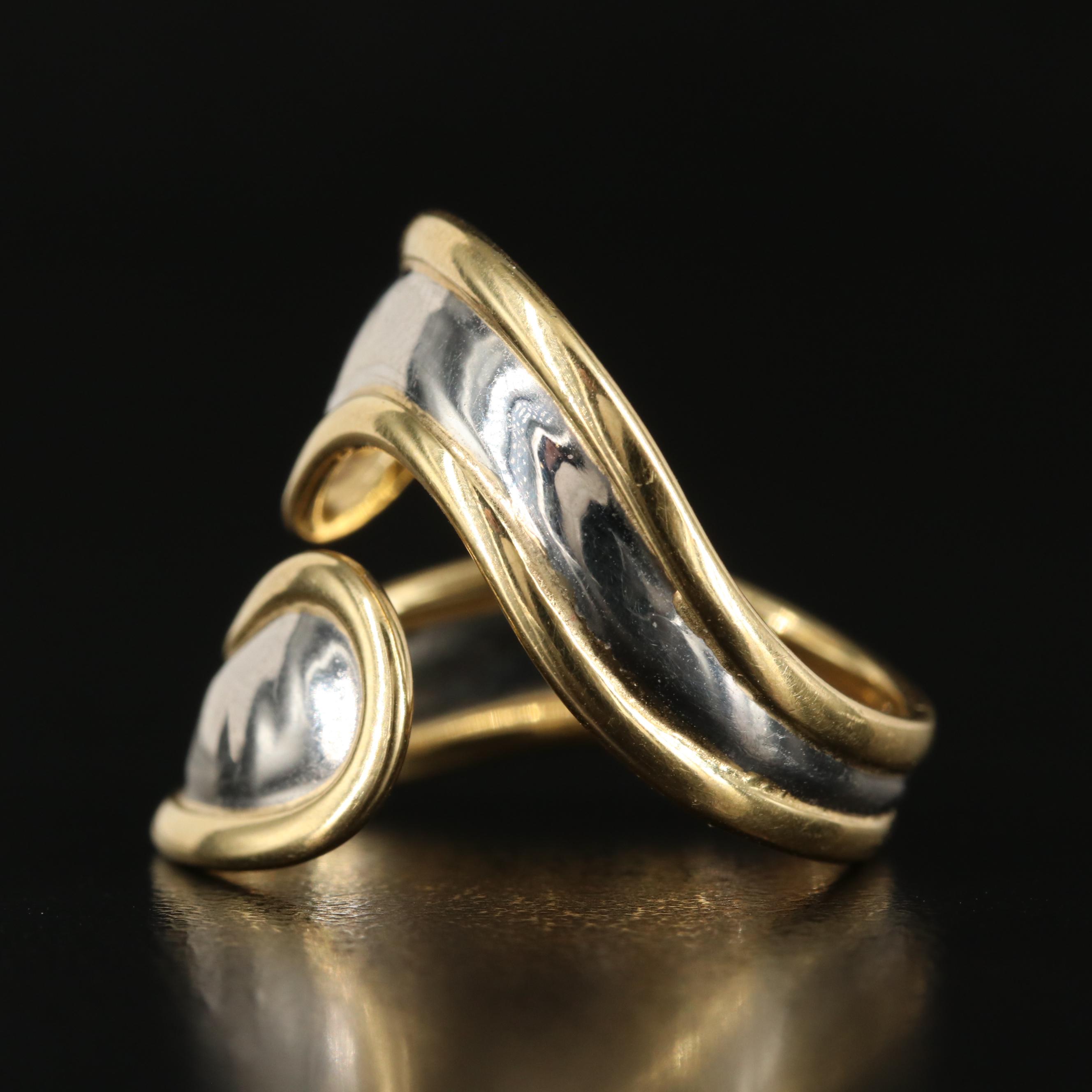 Platinum with 18K Frame By-Pass Ring