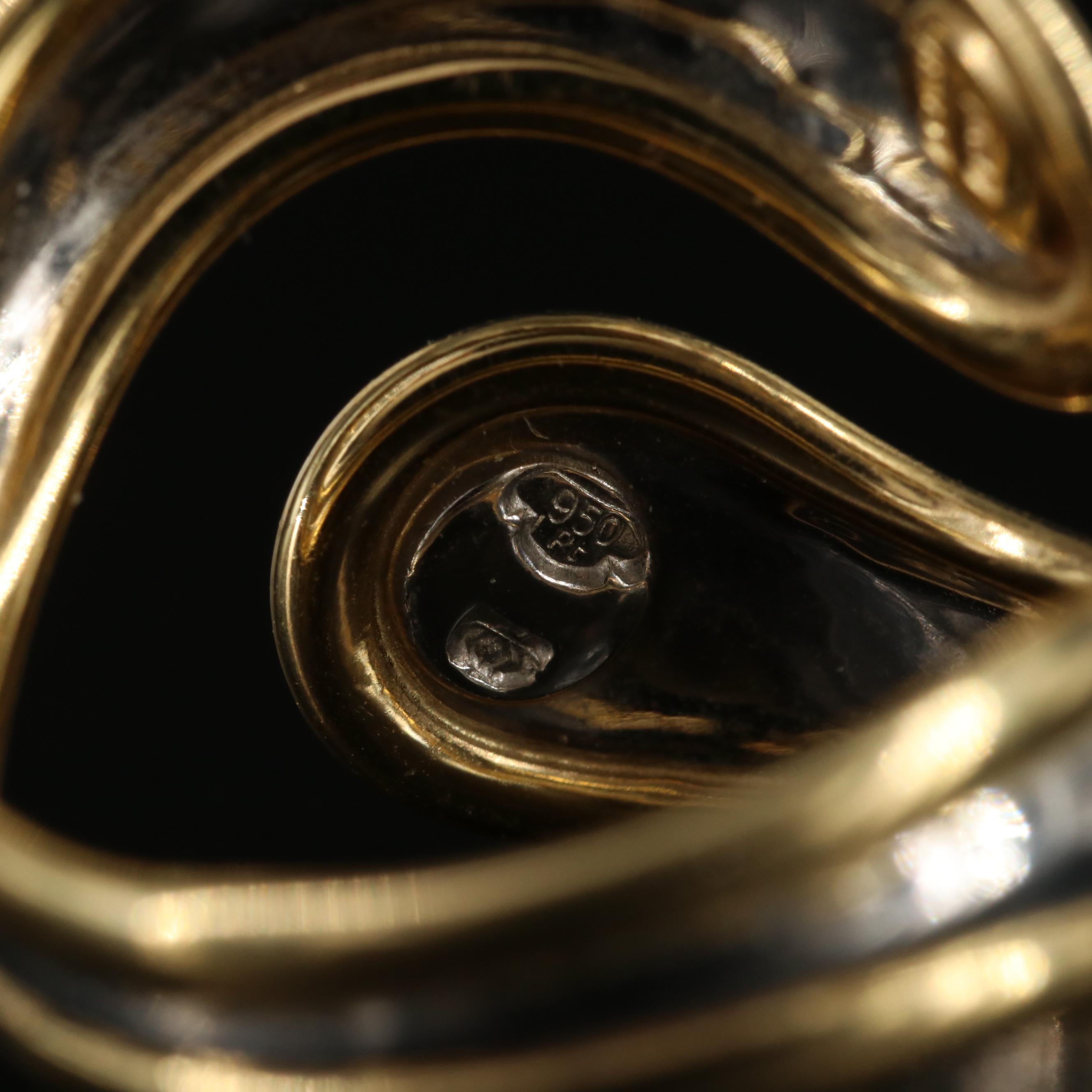 Platinum with 18K Frame By-Pass Ring