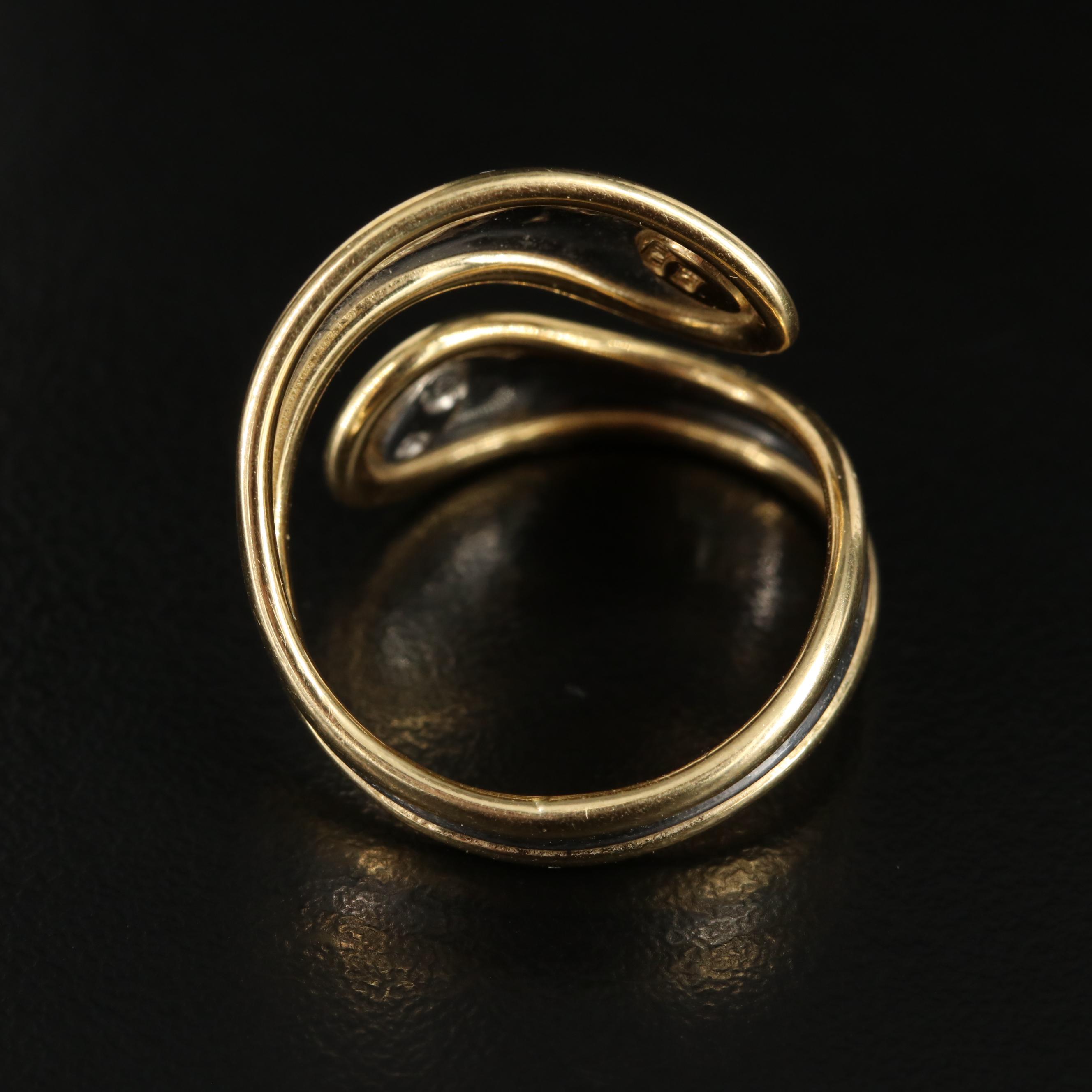 Platinum with 18K Frame By-Pass Ring