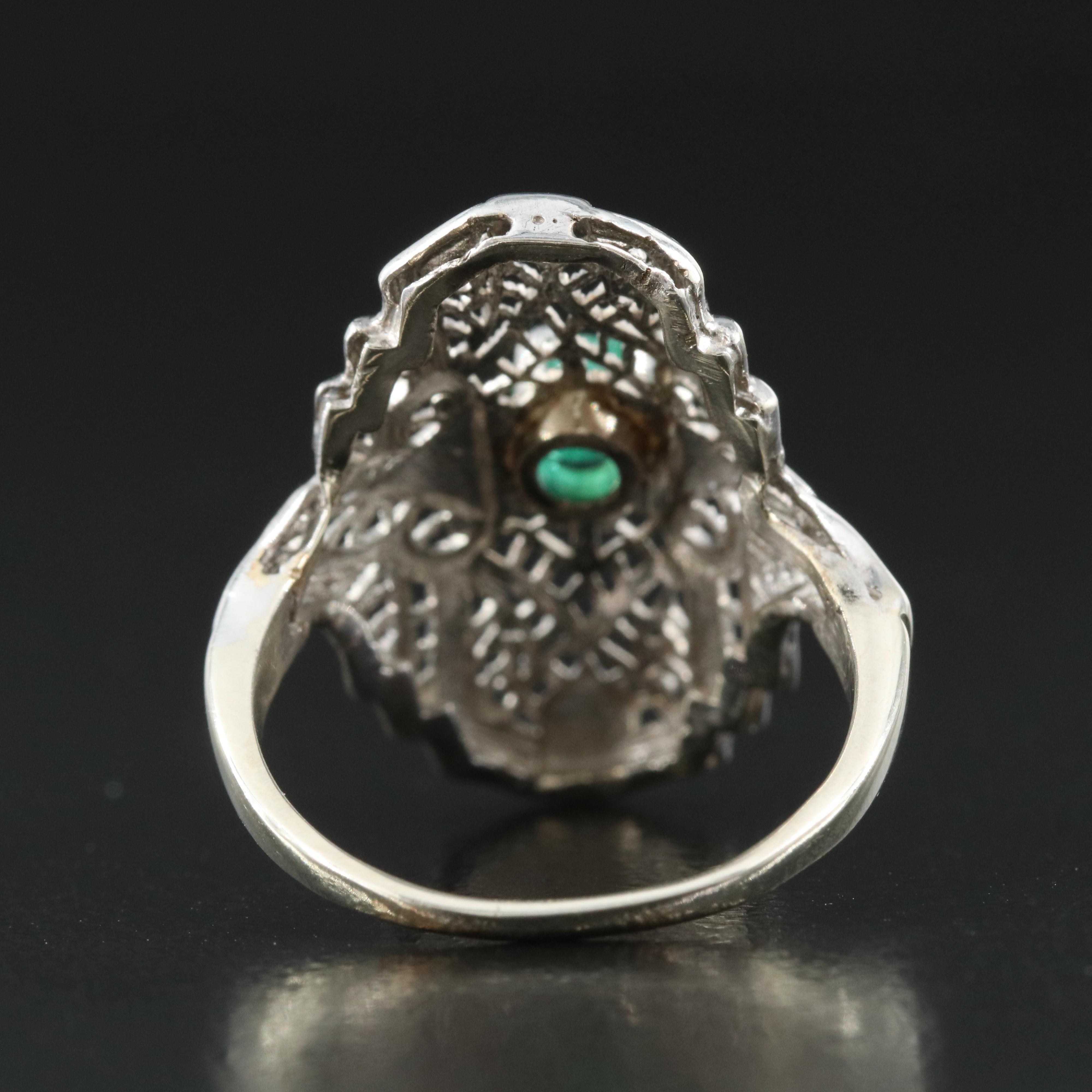 Vintage 14K Emerald Latticework Ring