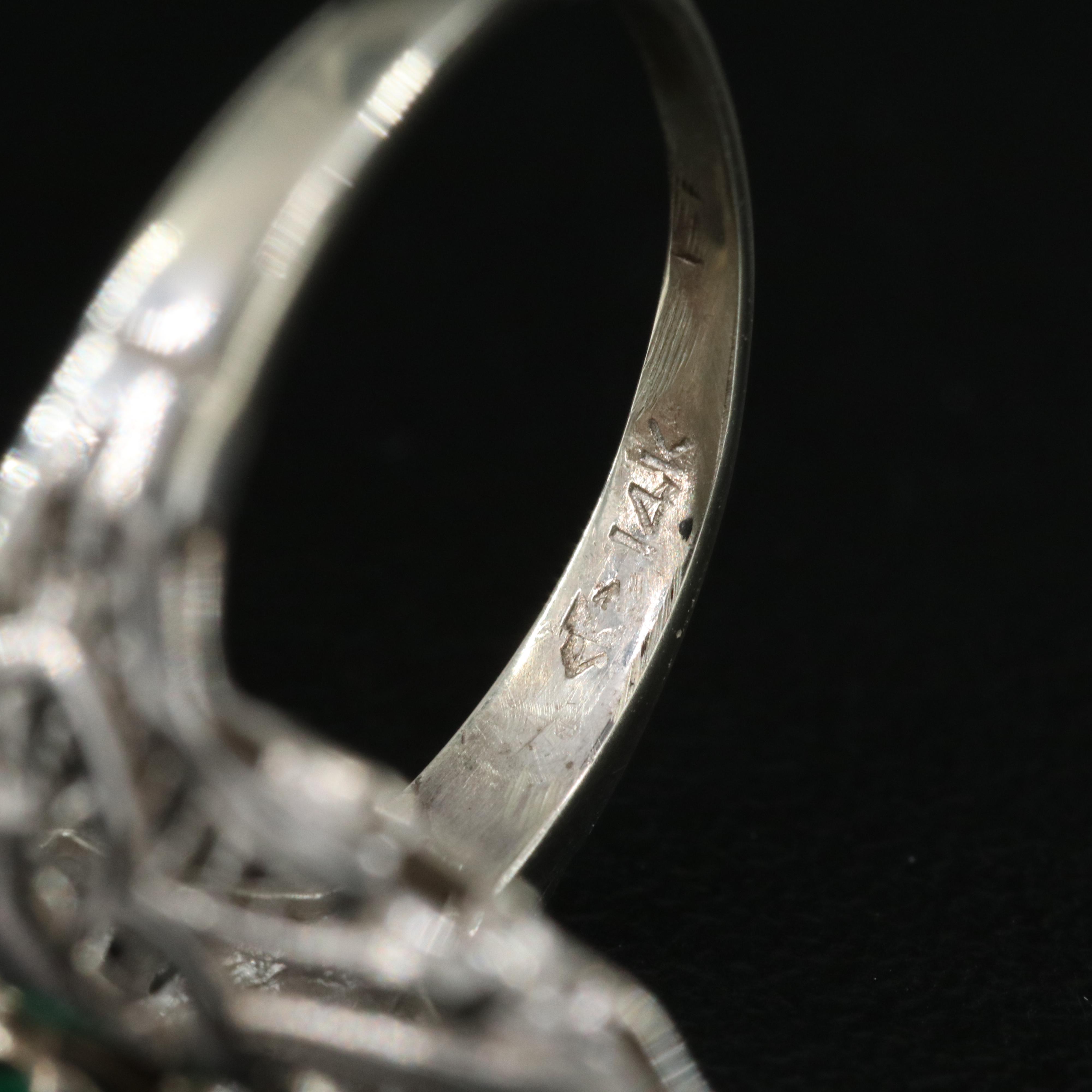 Vintage 14K Emerald Latticework Ring