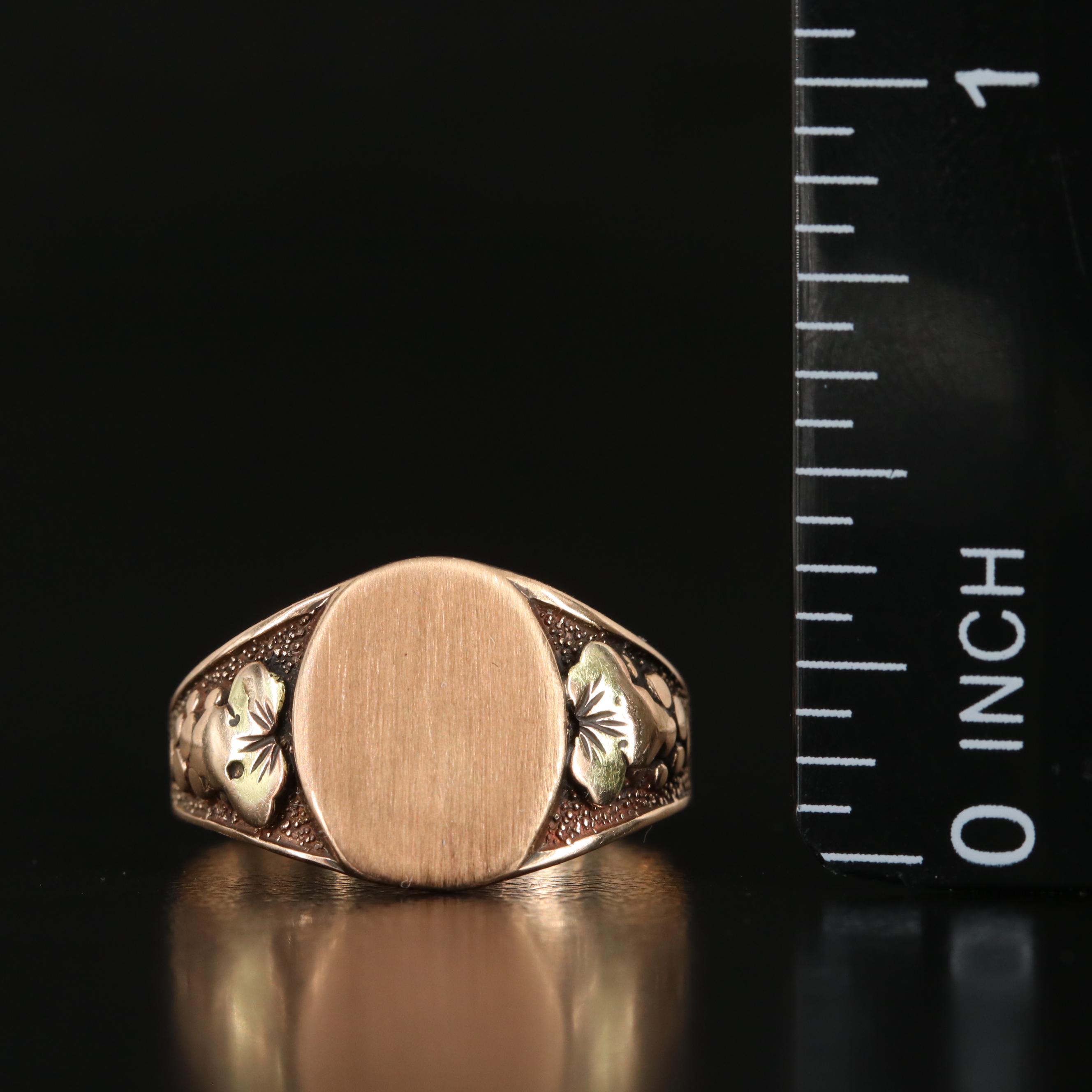 Vintage 10K Signet Ring with Grape Detail