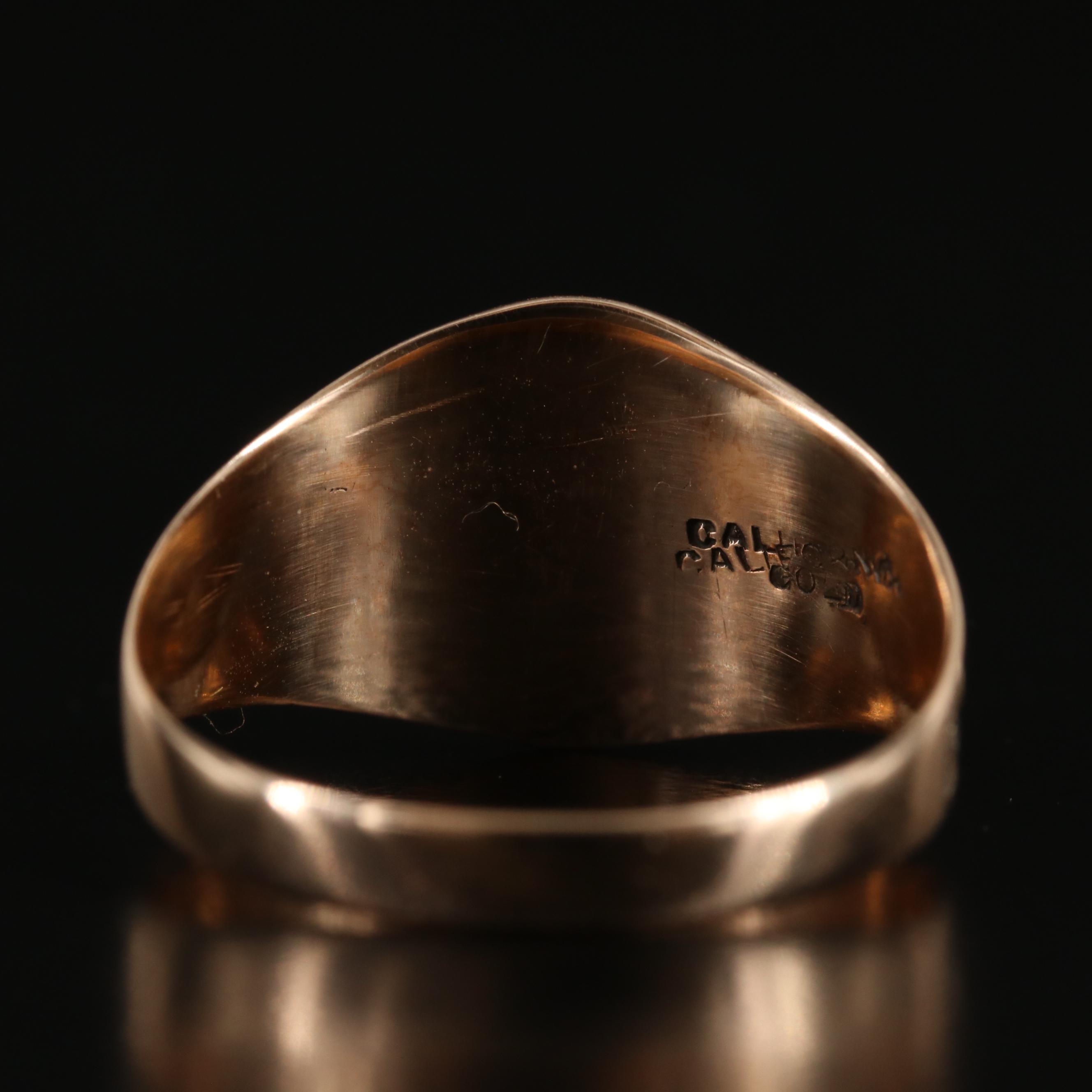 Vintage 10K Signet Ring with Grape Detail