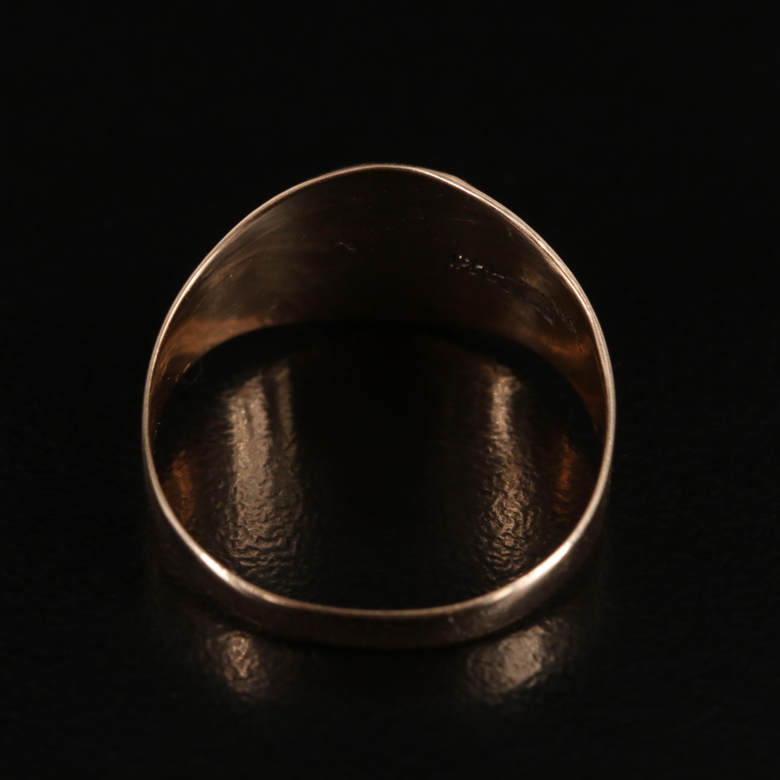 Vintage 10K Signet Ring with Grape Detail