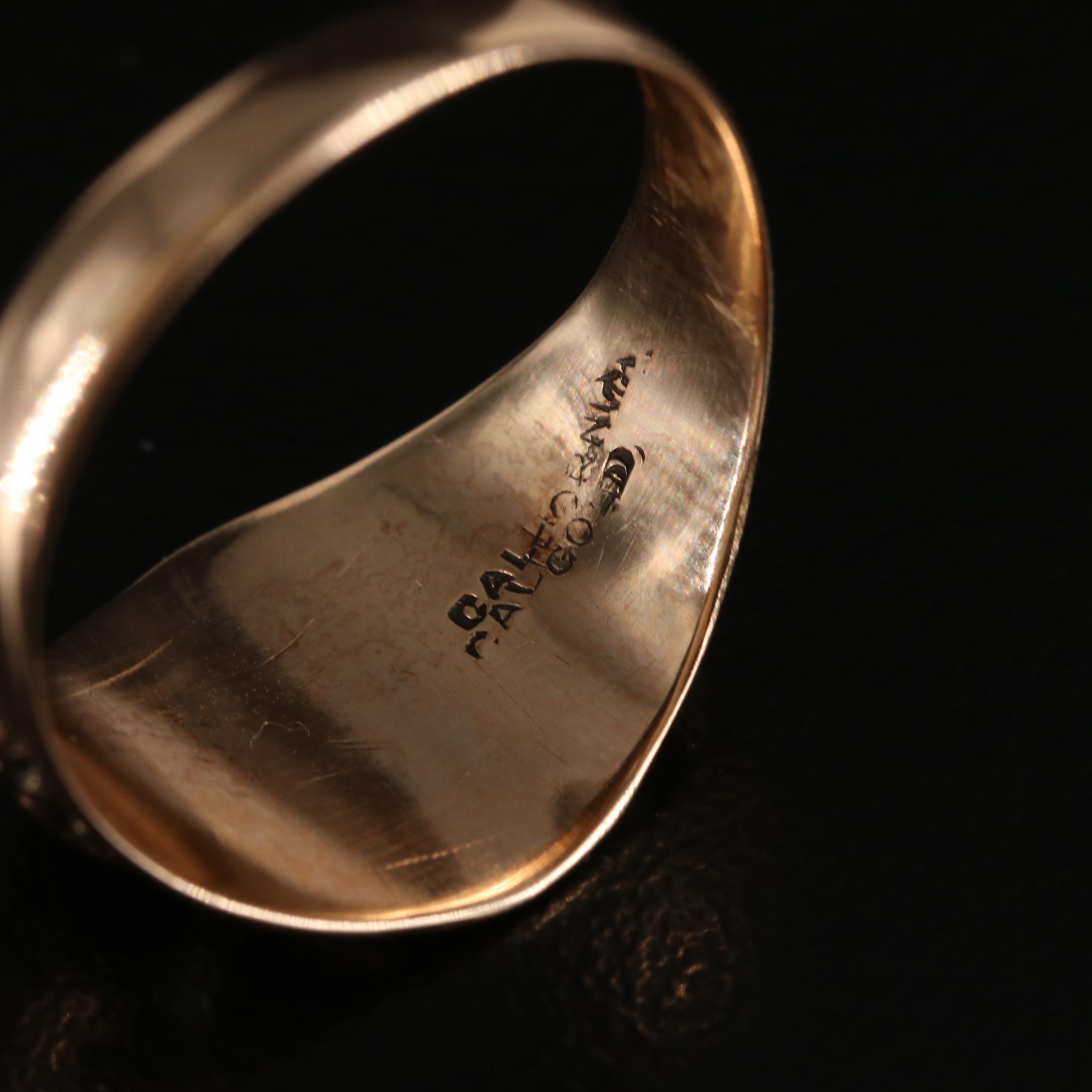 Vintage 10K Signet Ring with Grape Detail