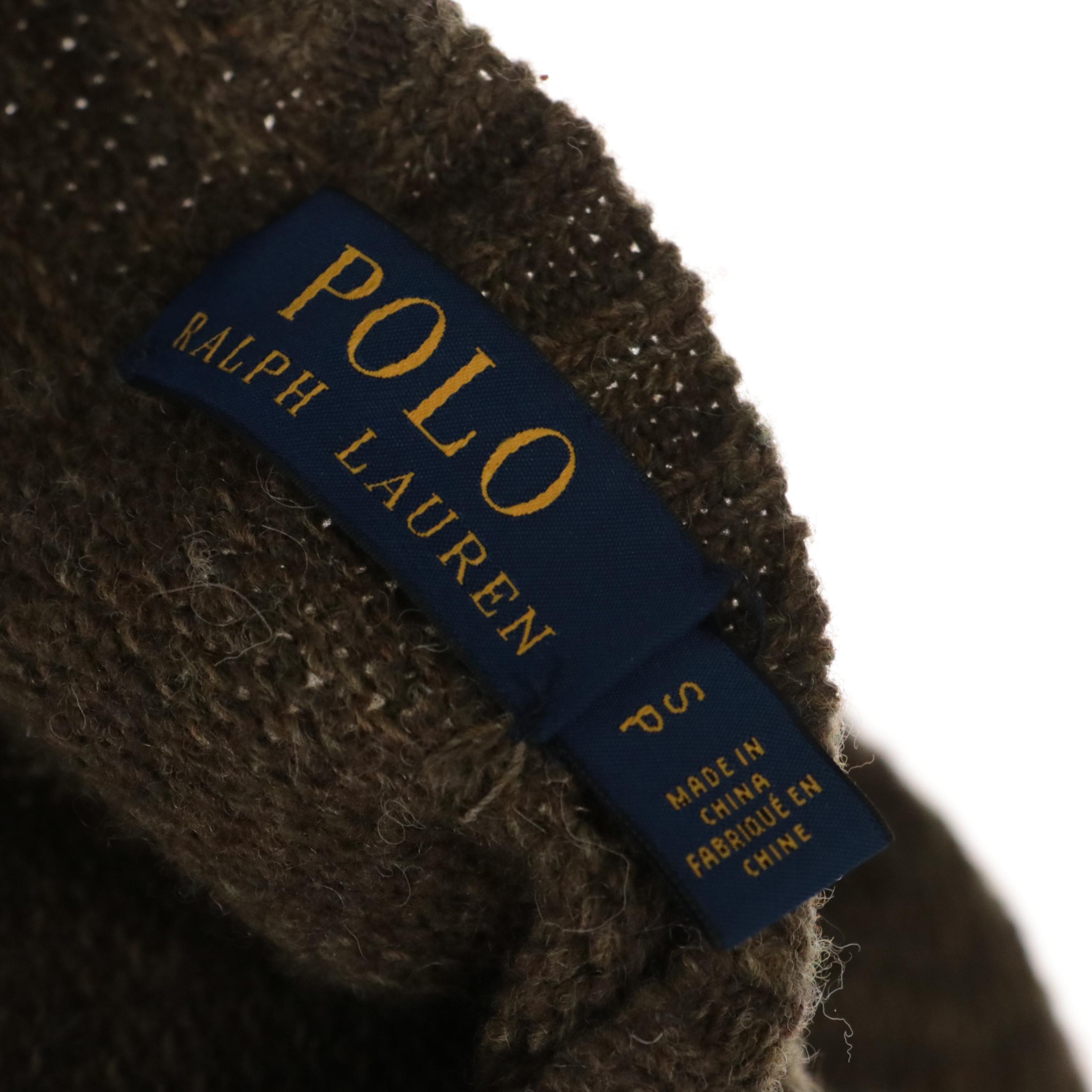 Men's Polo Ralph Lauren National Park Hiking Bear Patch Sweater in Wool Blend