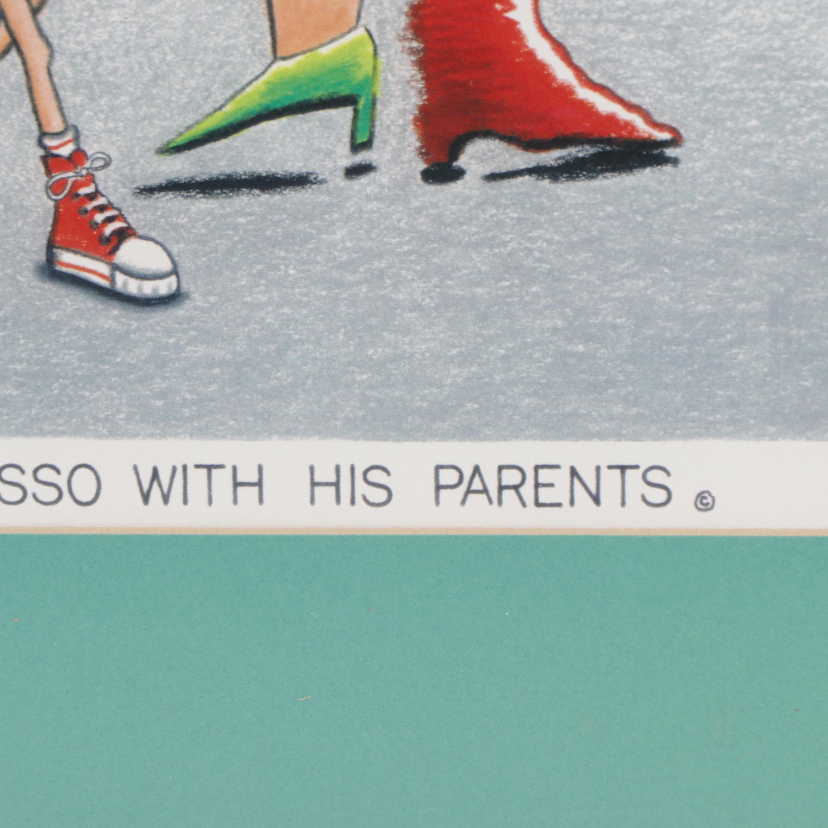 "A Young Pablo Picasso With His Parents" After John Long