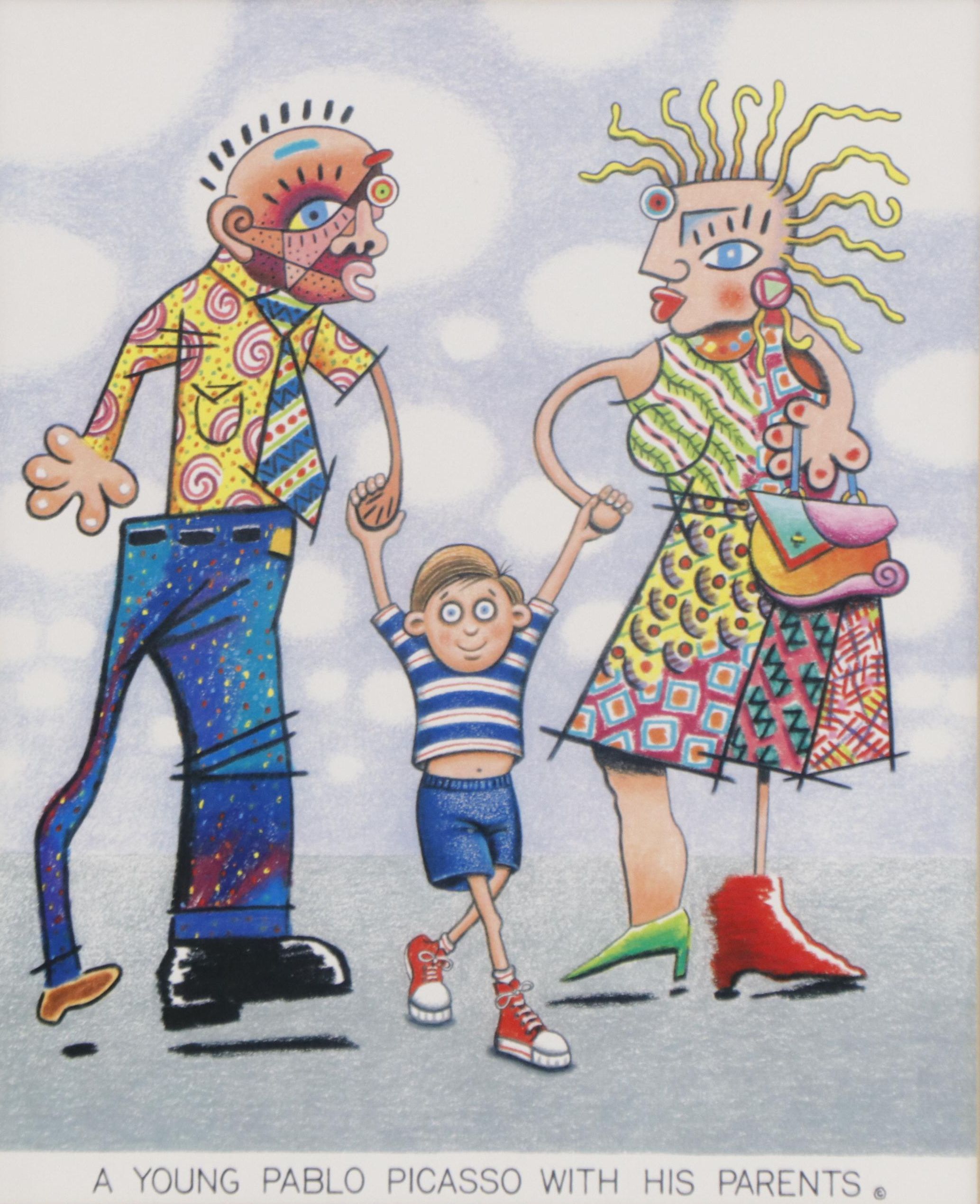 "A Young Pablo Picasso With His Parents" After John Long