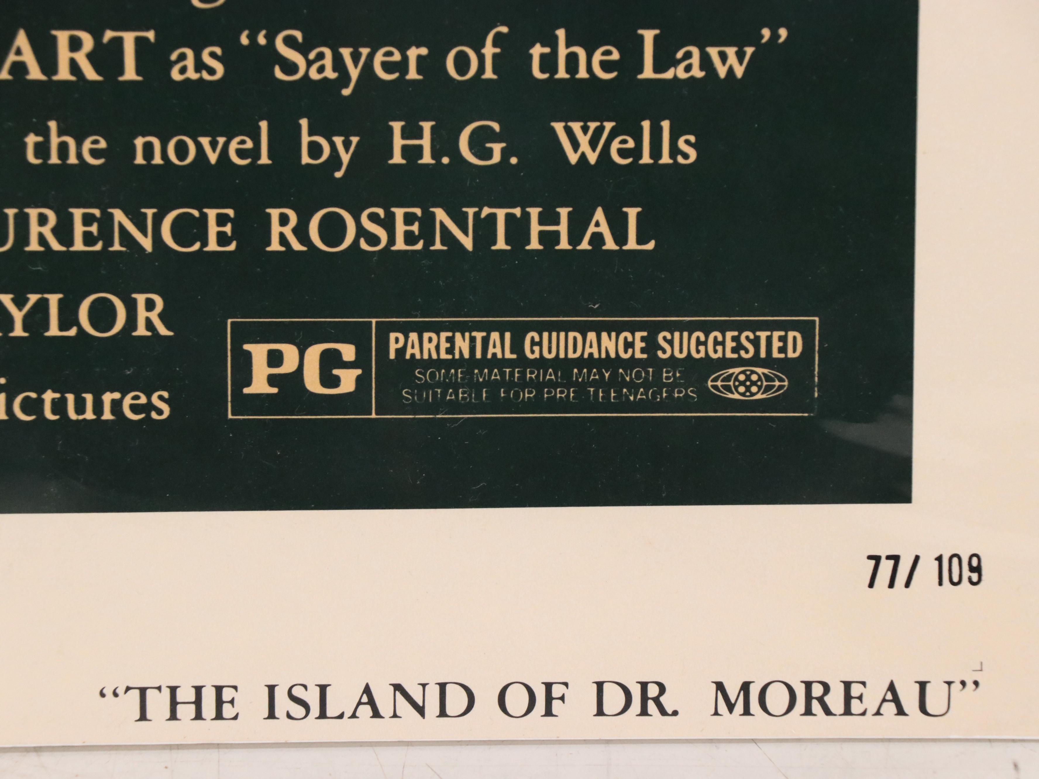 "The Island of Dr. Moreau" Original Movie Poster, c. 1977