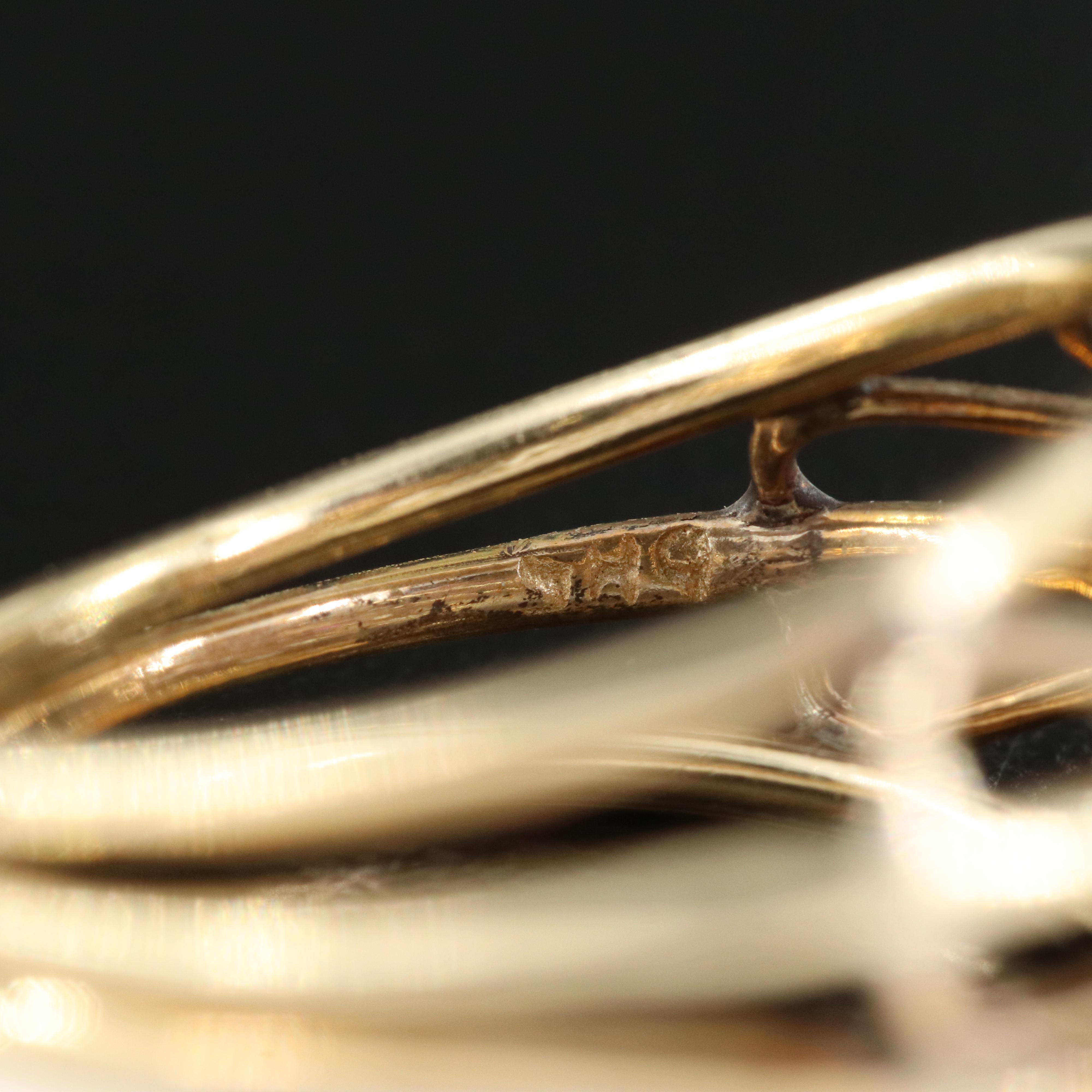 Vintage 14K Ruby and Seed Pearl Tiered Ring