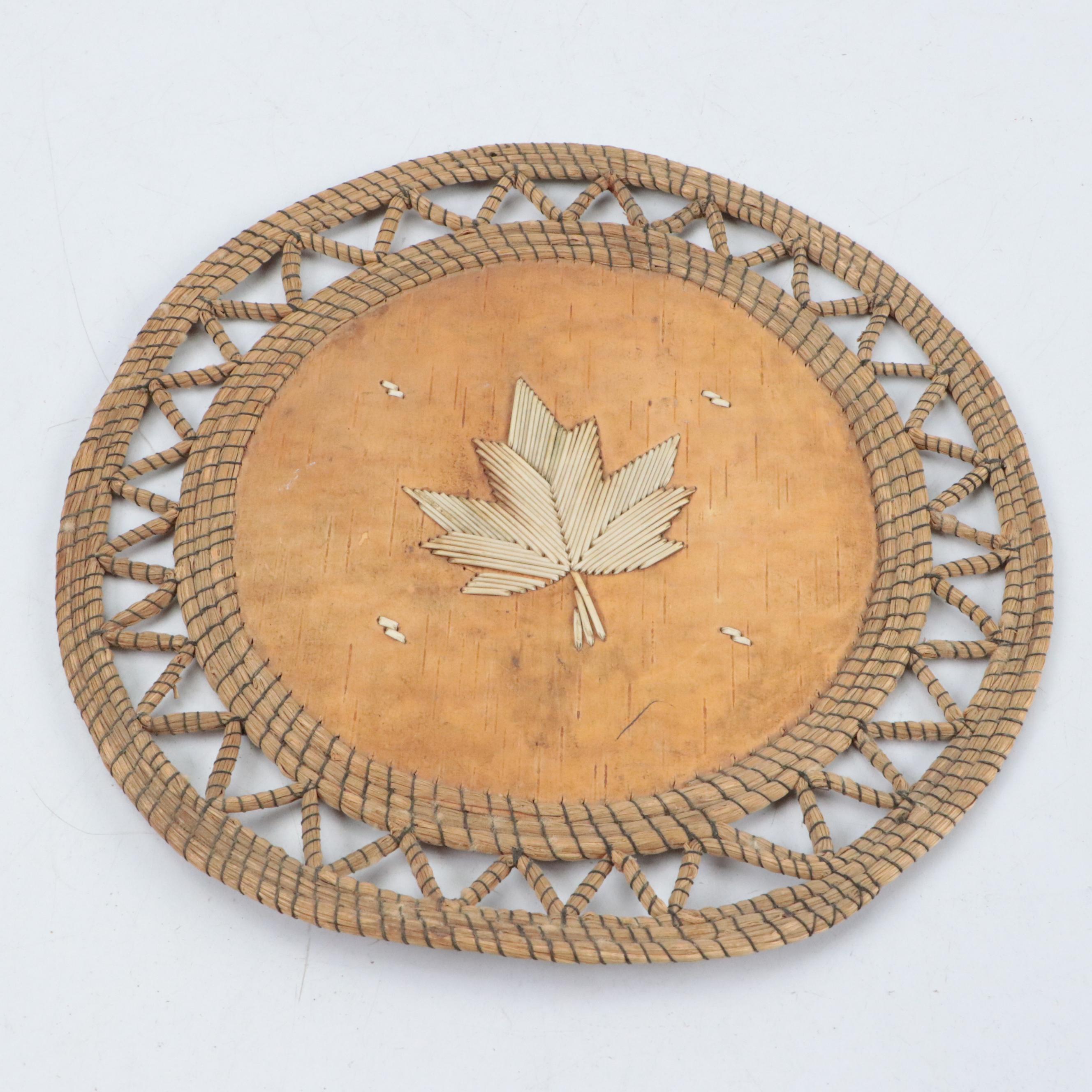 Southwest Embossed Leather Box with Native American Style Trivet and Arrowhead