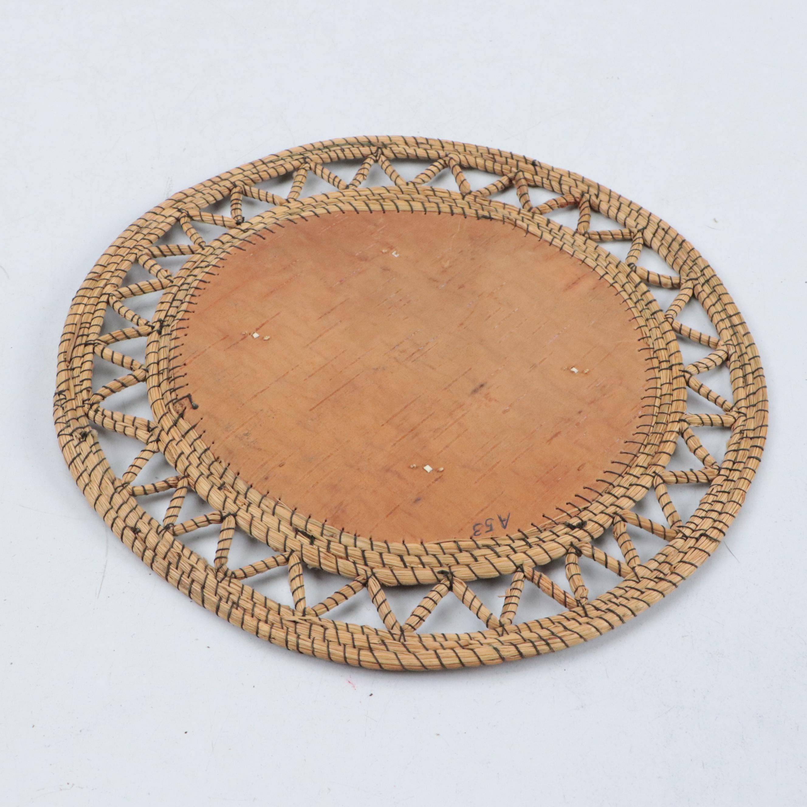 Southwest Embossed Leather Box with Native American Style Trivet and Arrowhead