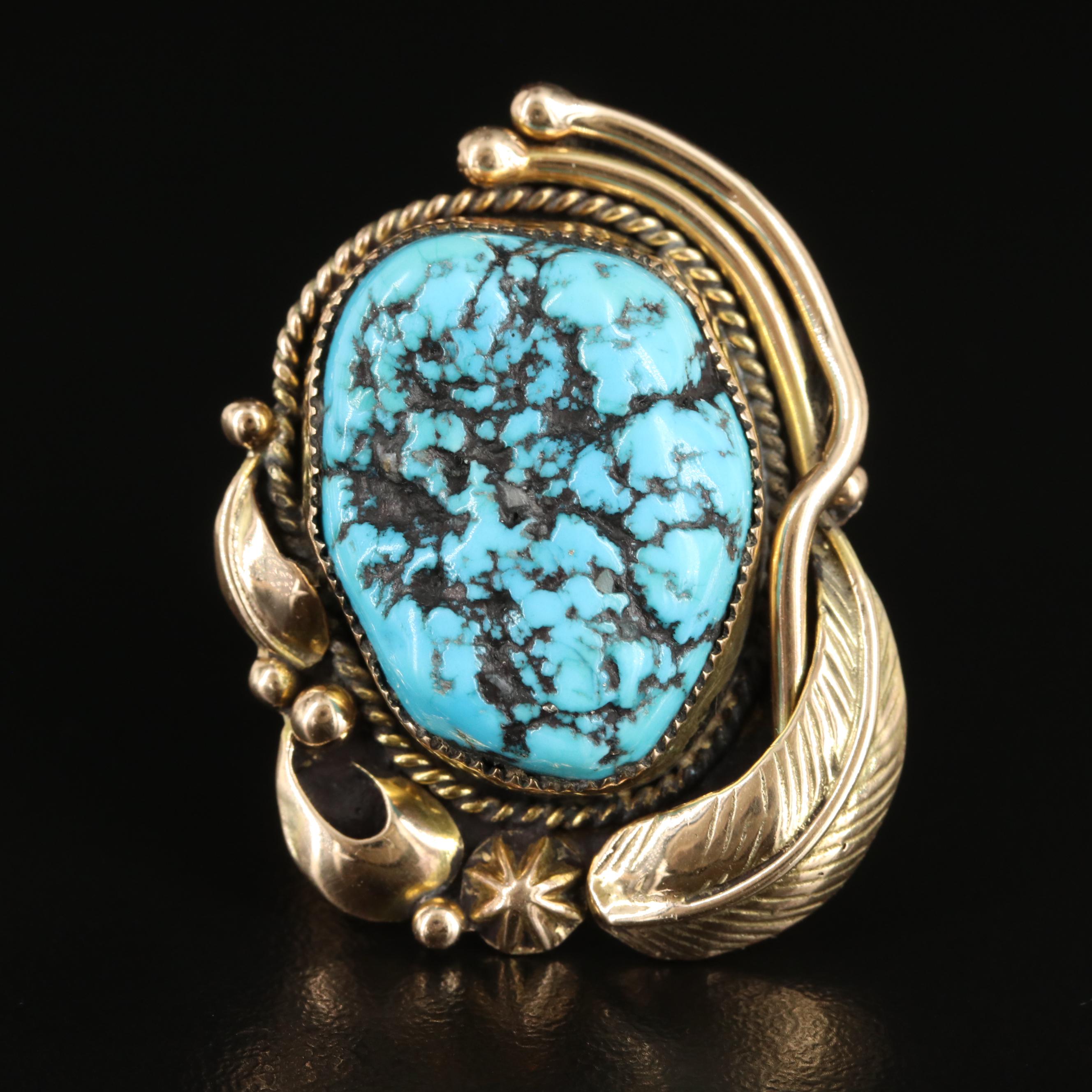Western 14K Turquoise Ring