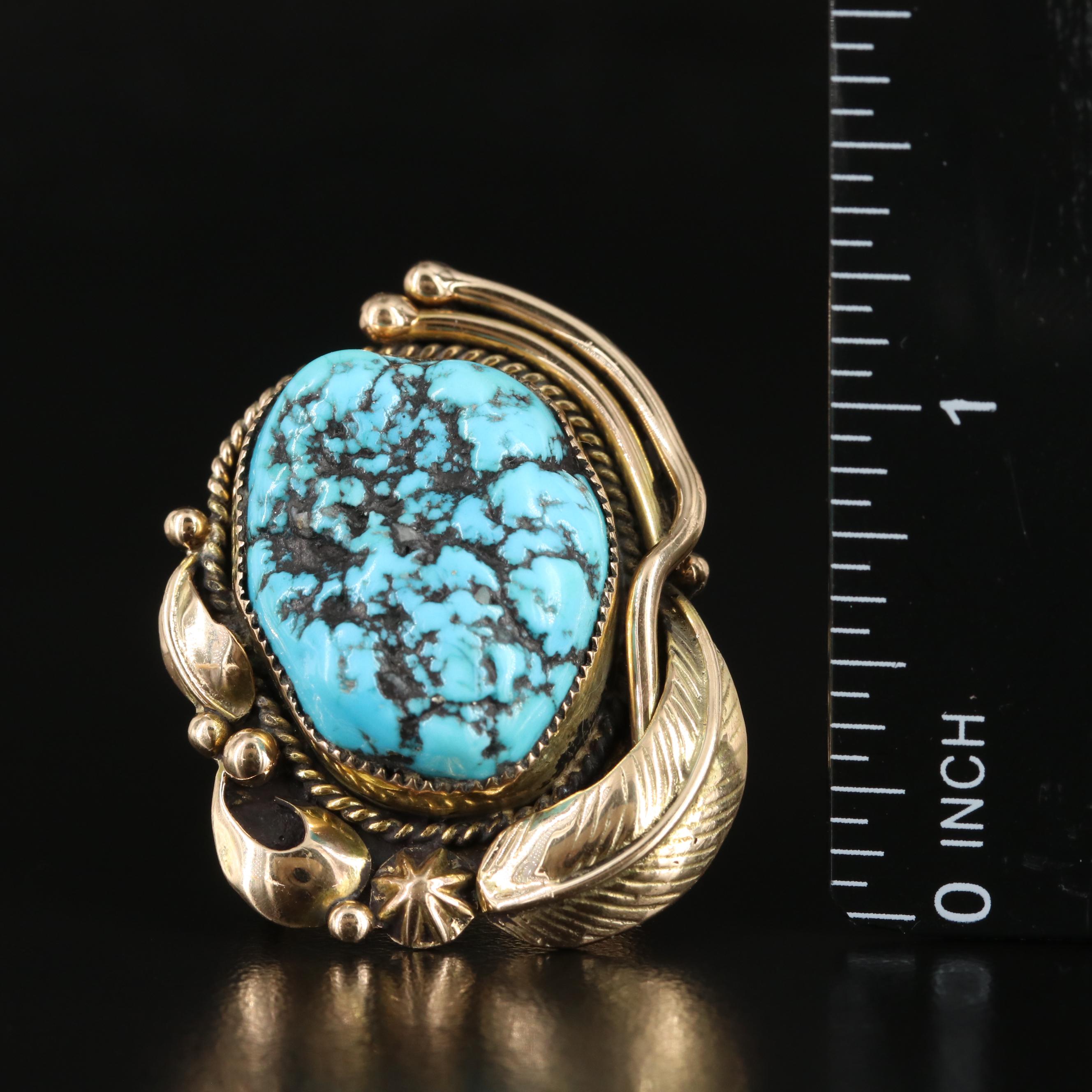 Western 14K Turquoise Ring