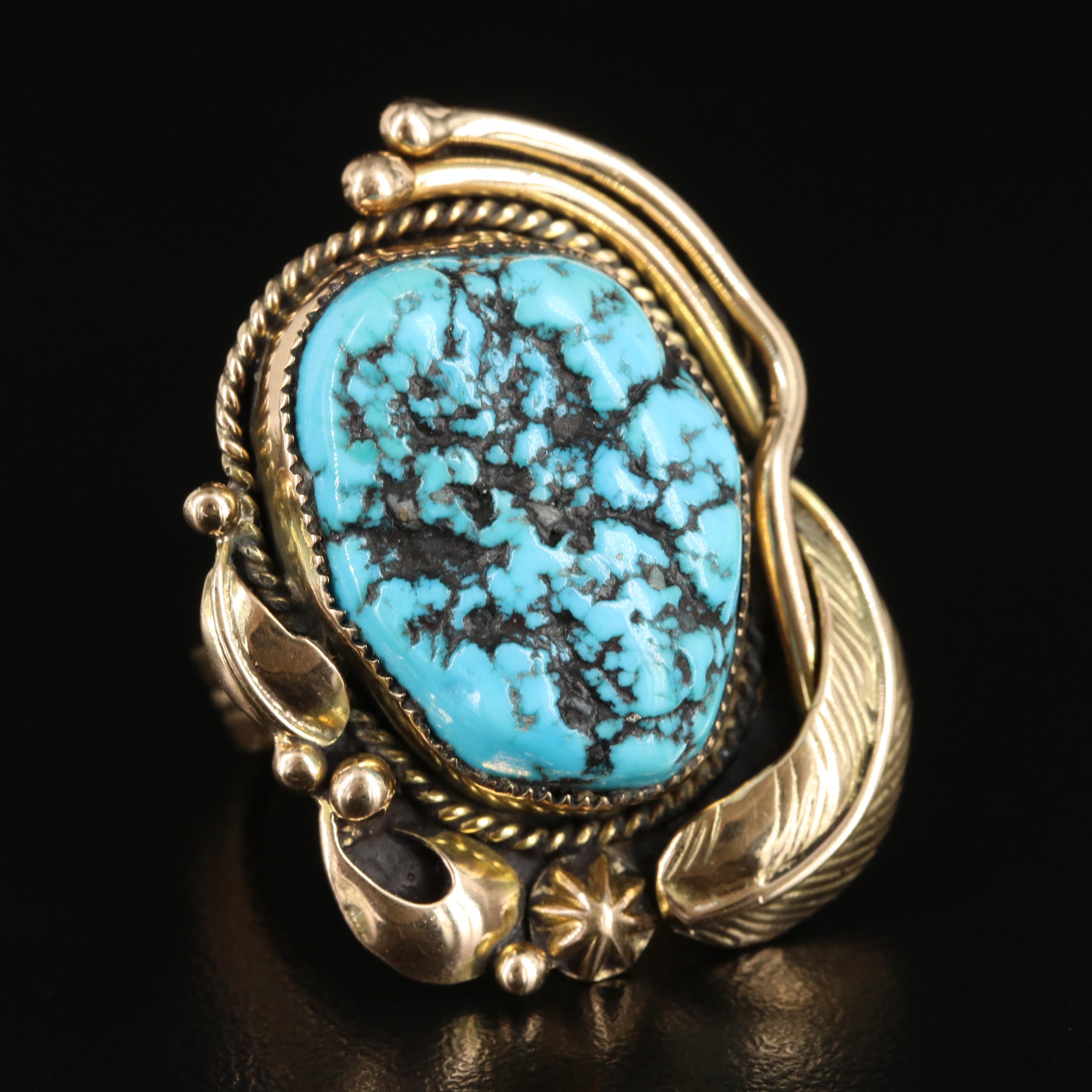 Western 14K Turquoise Ring