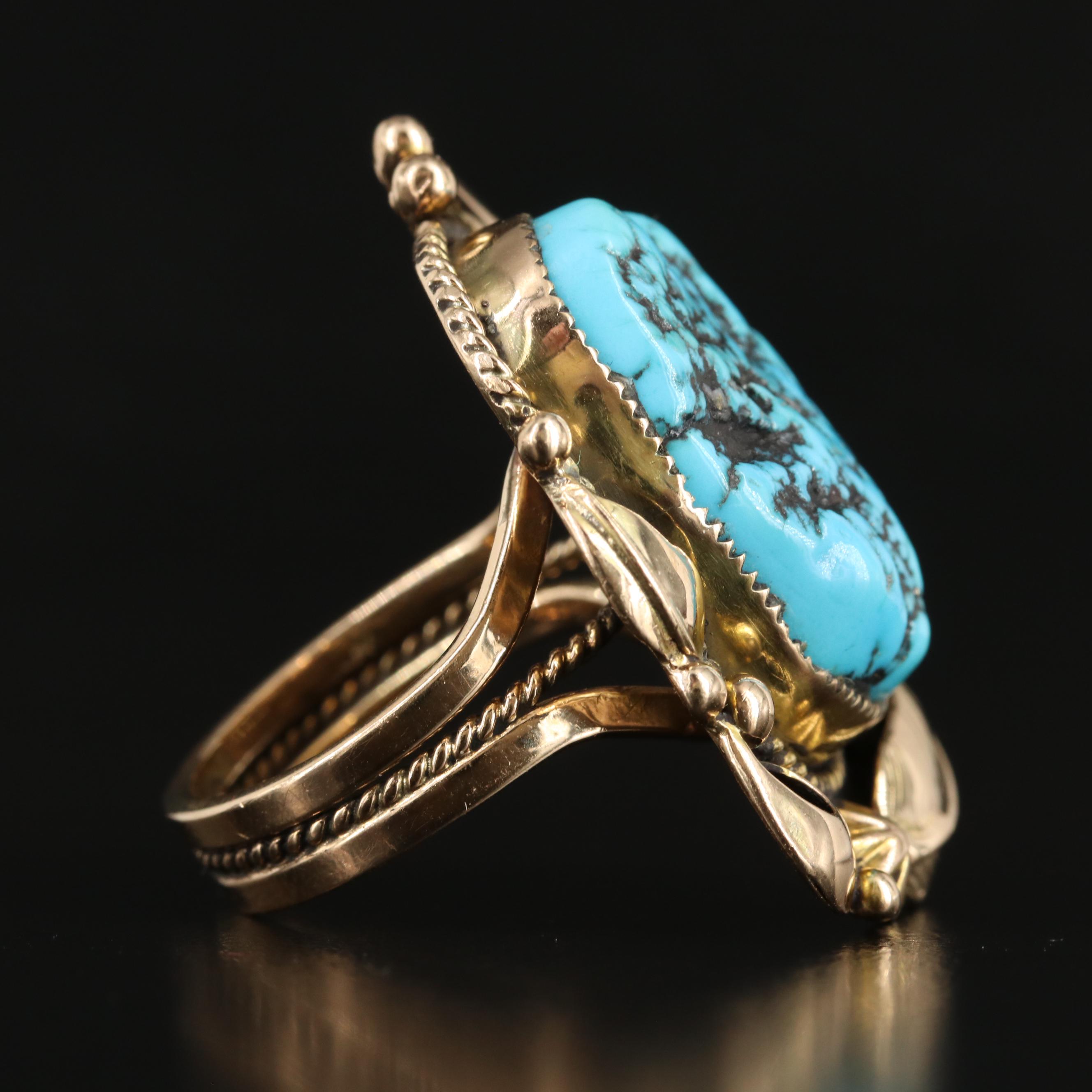Western 14K Turquoise Ring