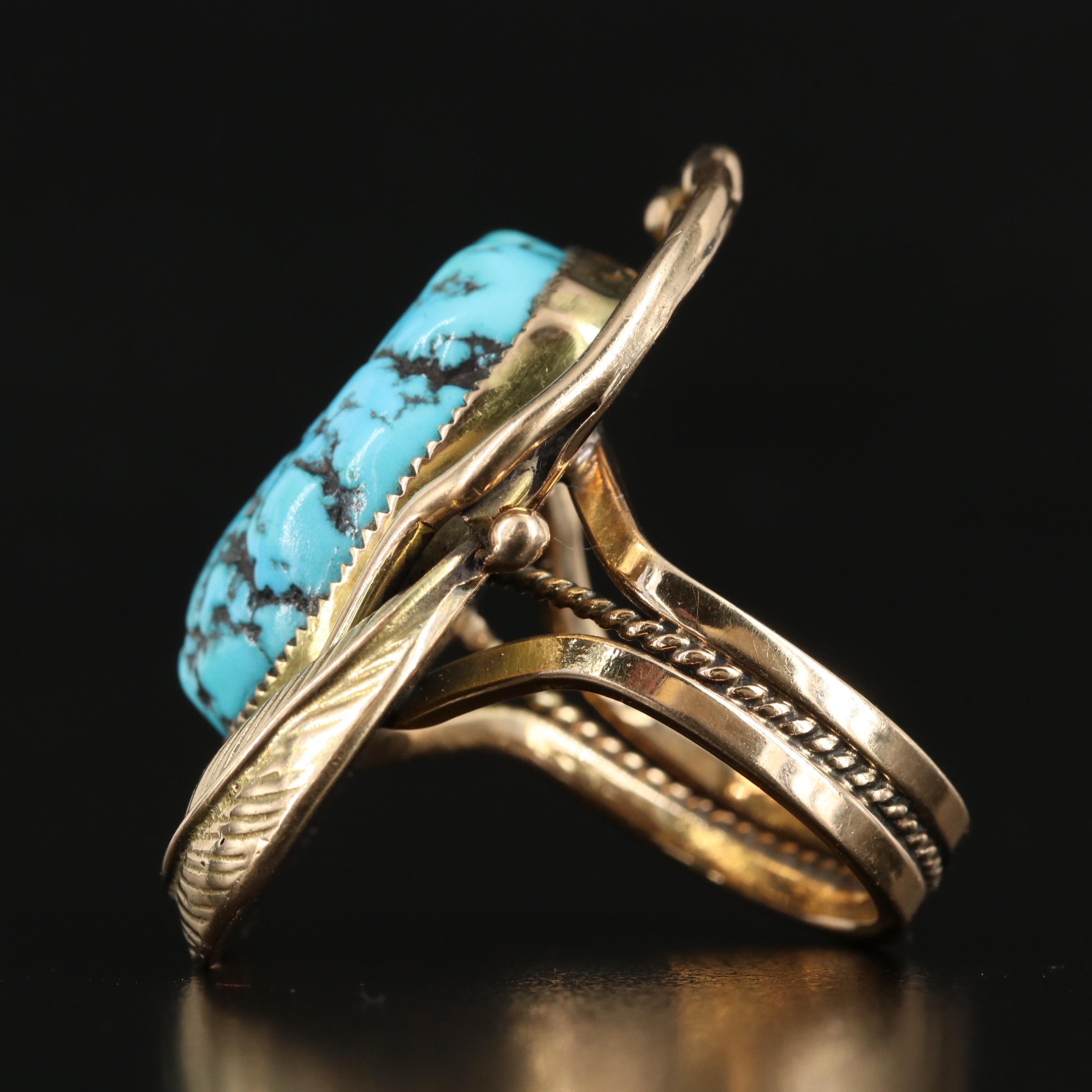 Western 14K Turquoise Ring