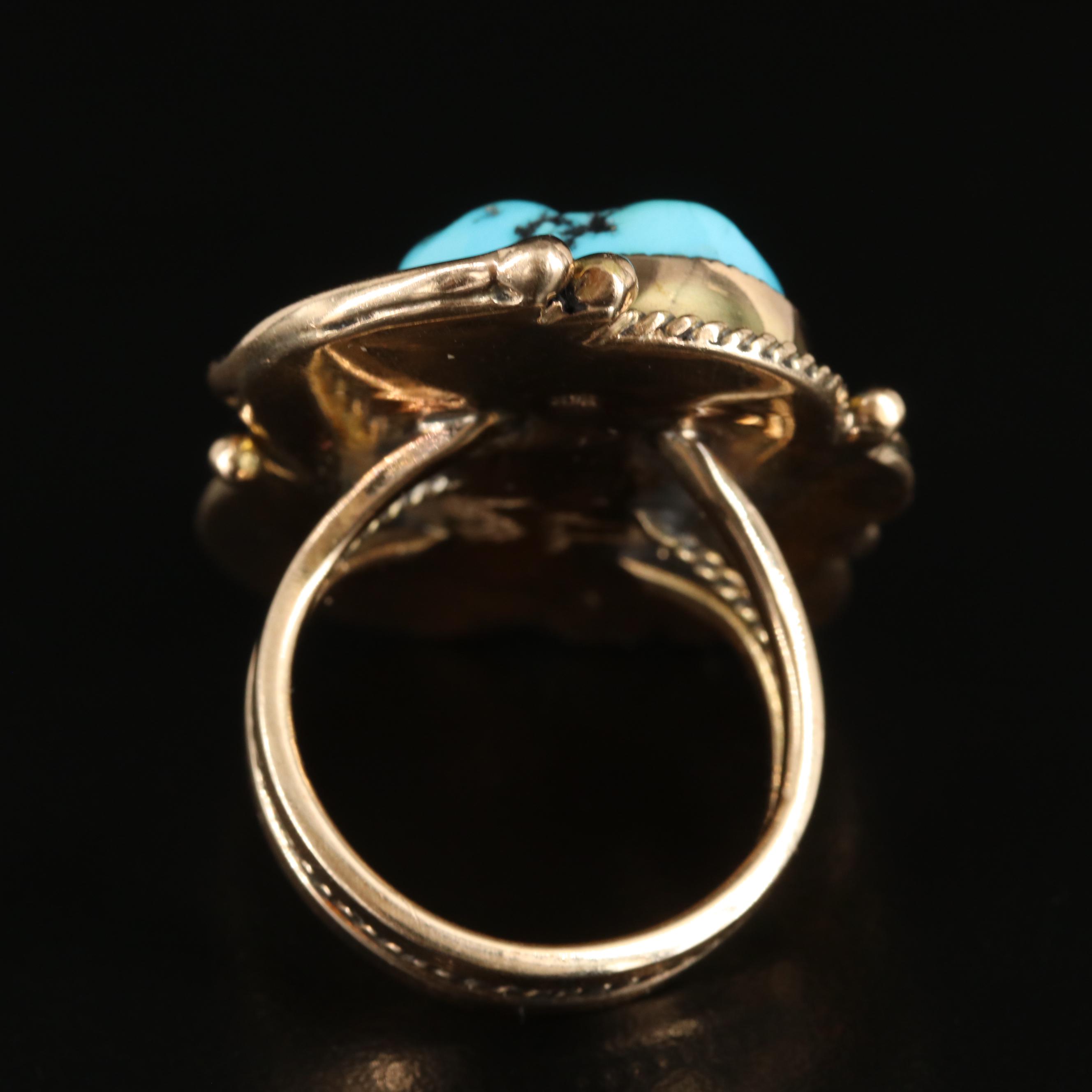 Western 14K Turquoise Ring