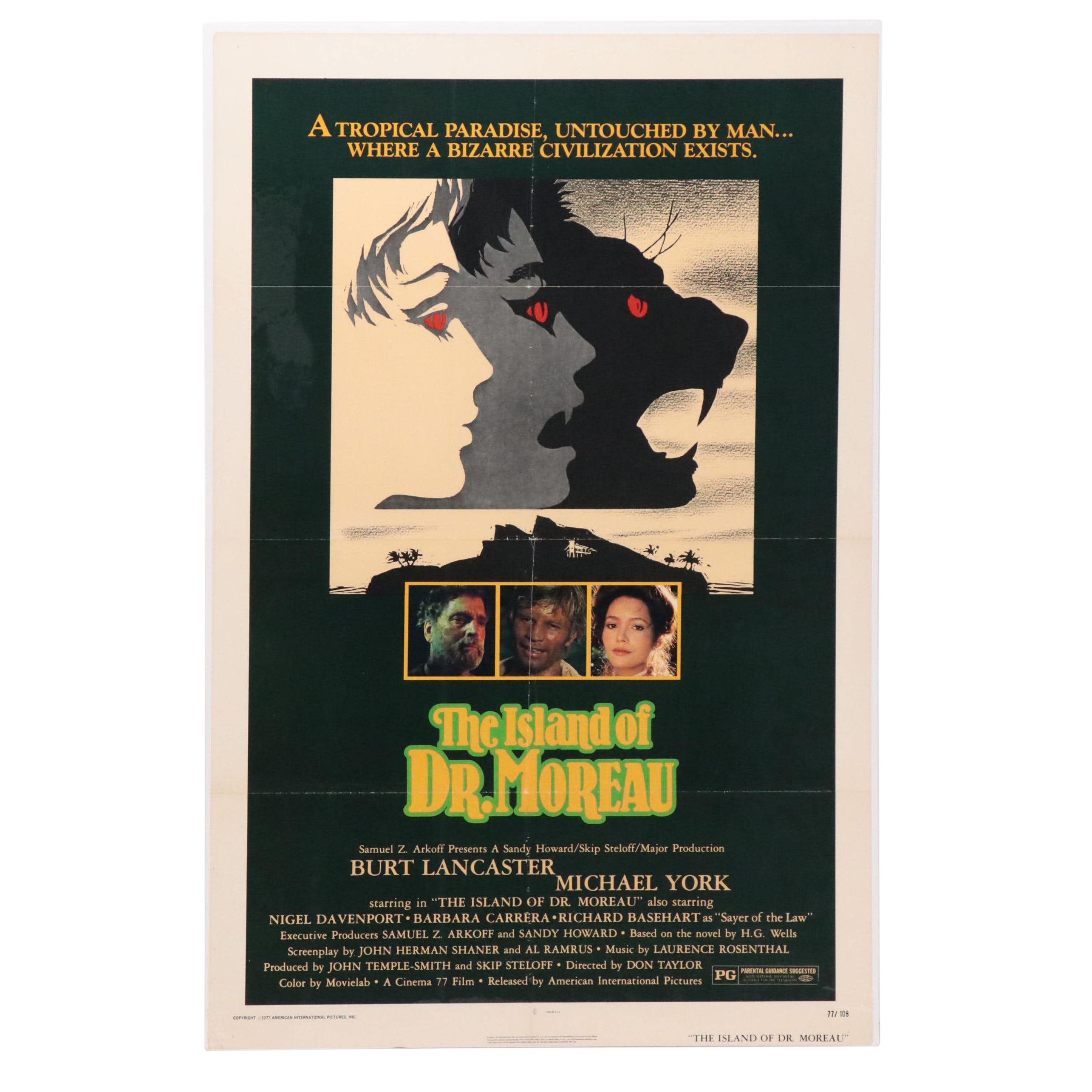 "The Island of Dr. Moreau" Original Movie Poster, c. 1977