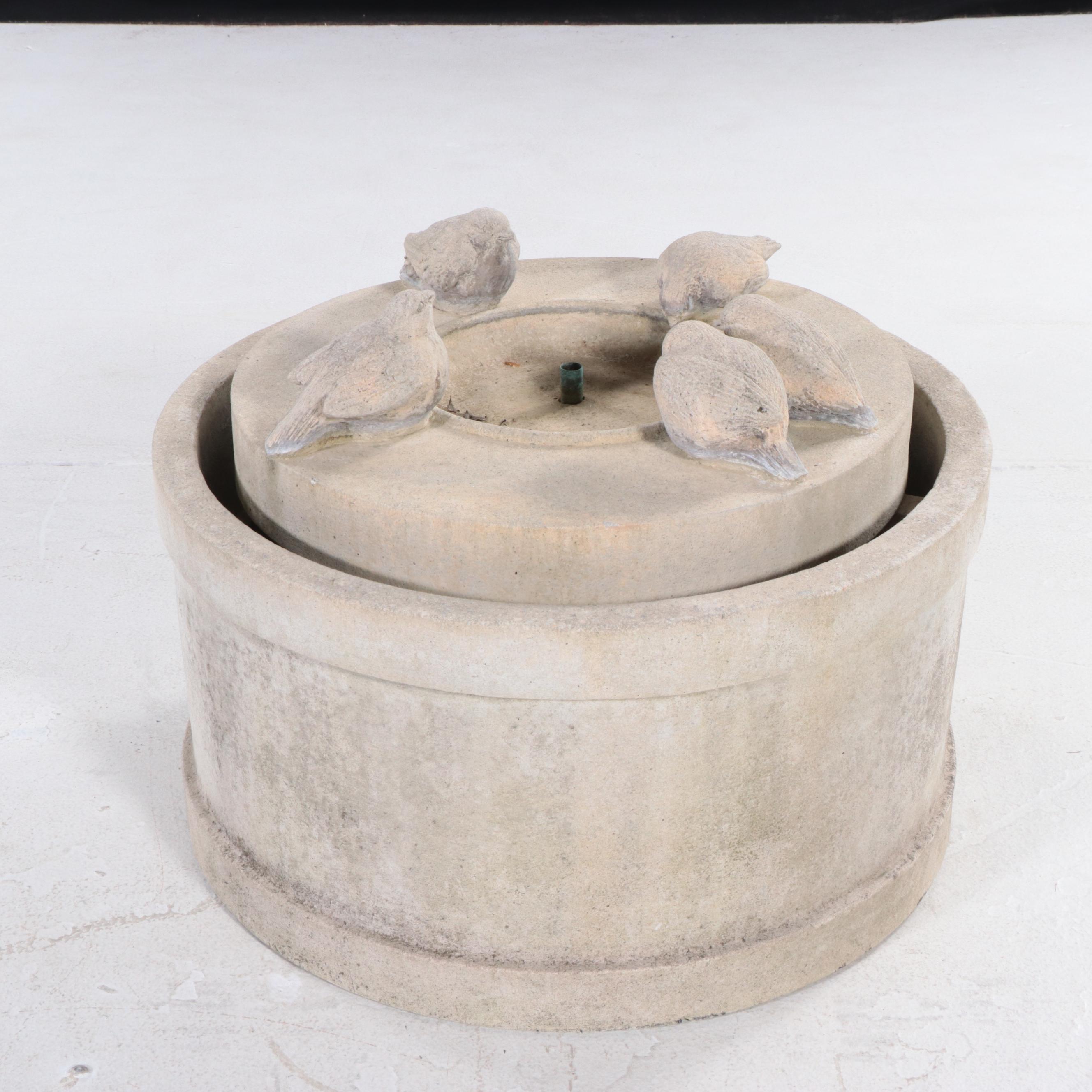 Passaros Concrete Bird Bath Fountain