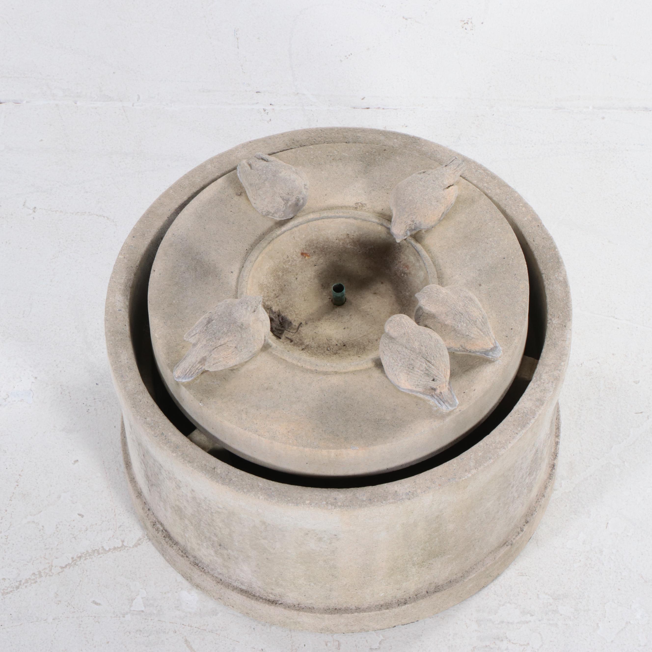 Passaros Concrete Bird Bath Fountain