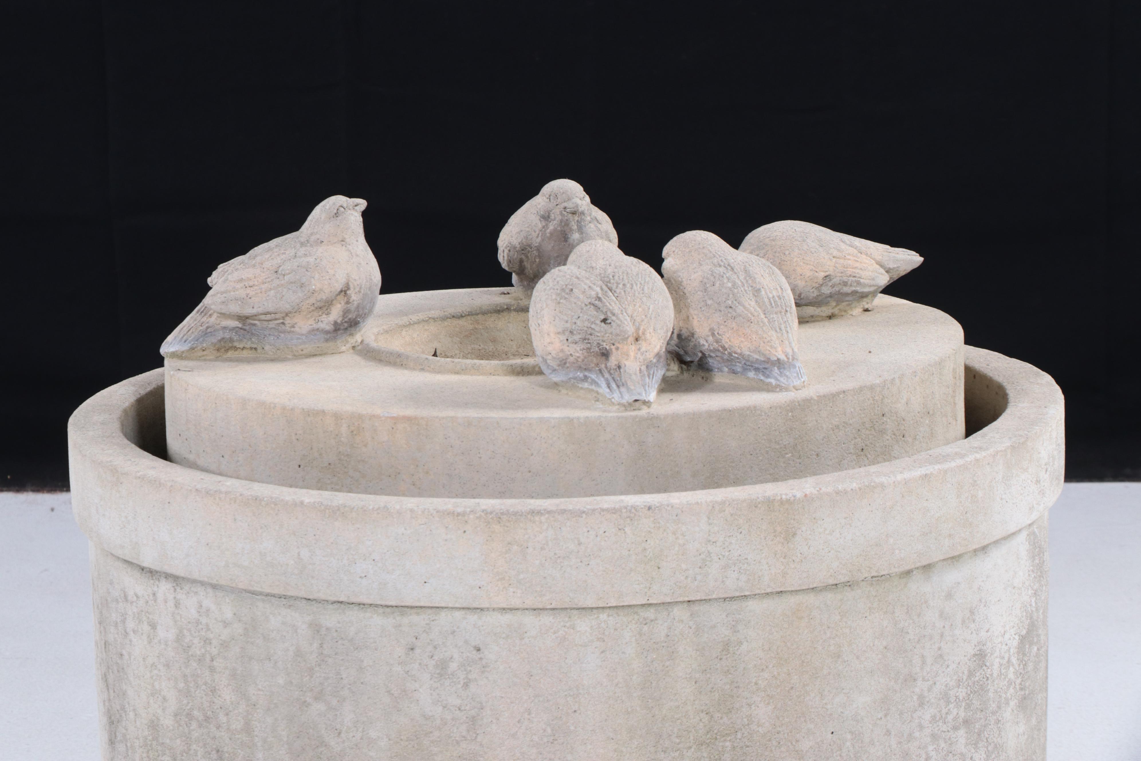 Passaros Concrete Bird Bath Fountain