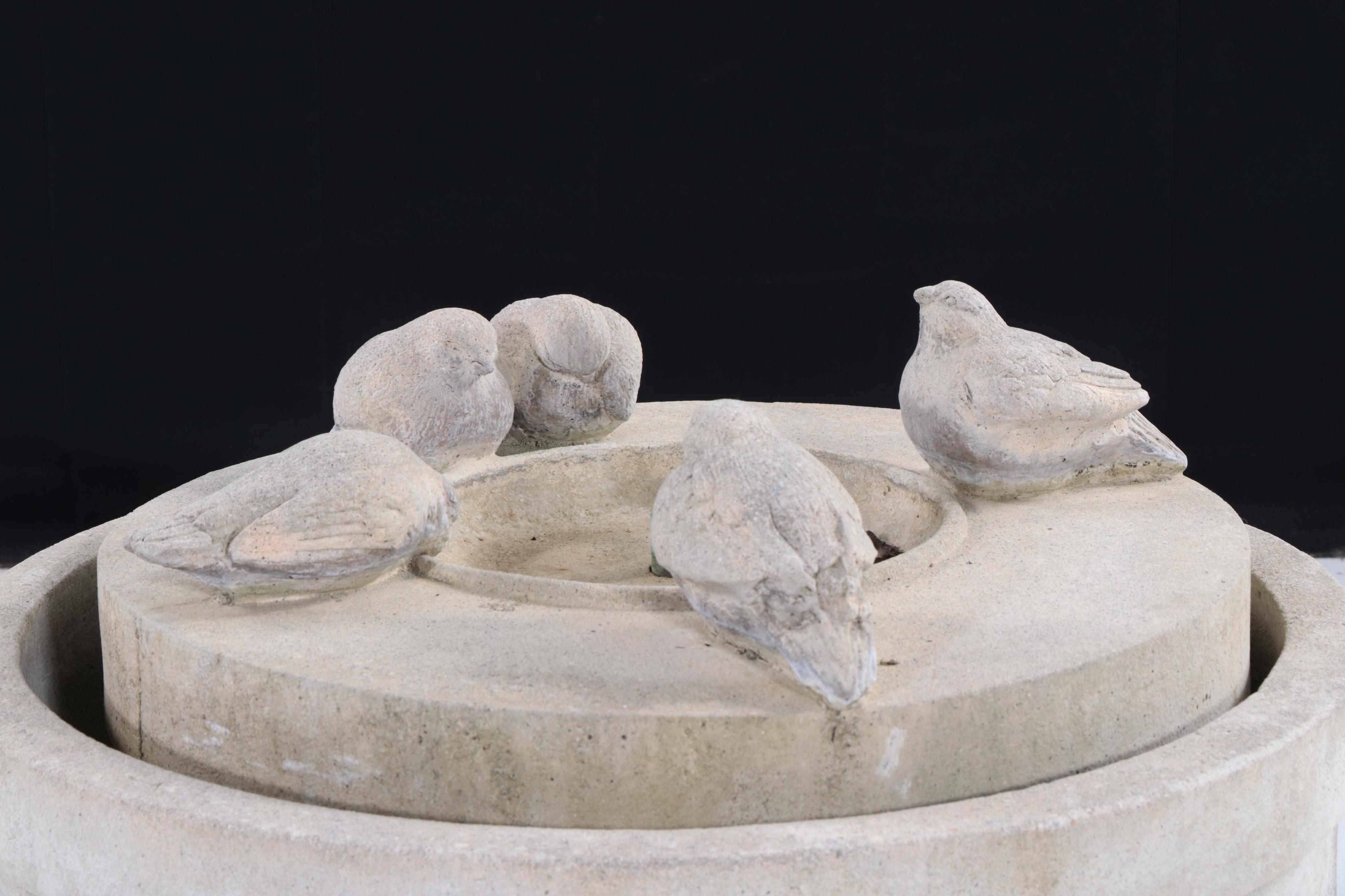 Passaros Concrete Bird Bath Fountain