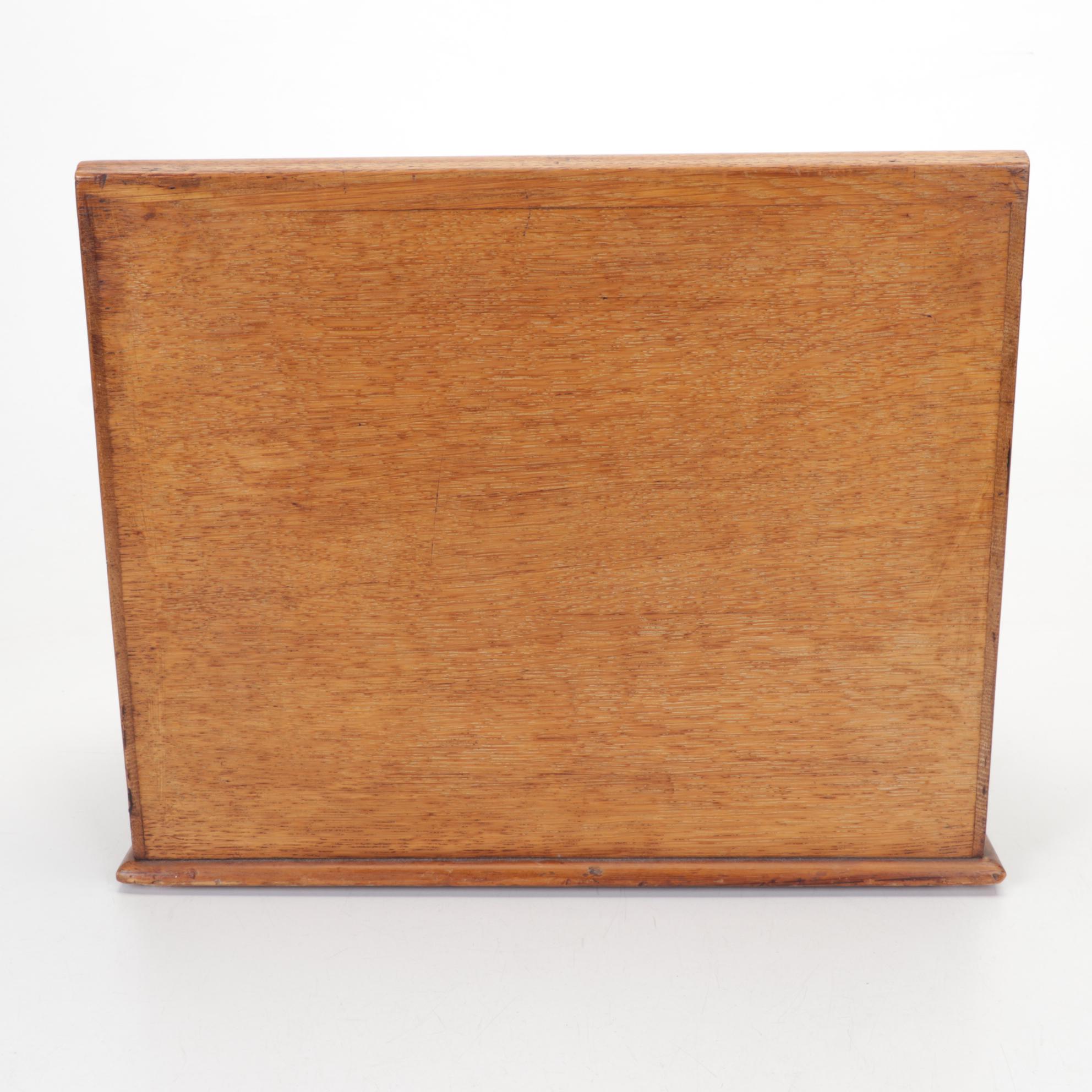 Rolling Desk Top Oak Filing Cabinet, Late 19th Century