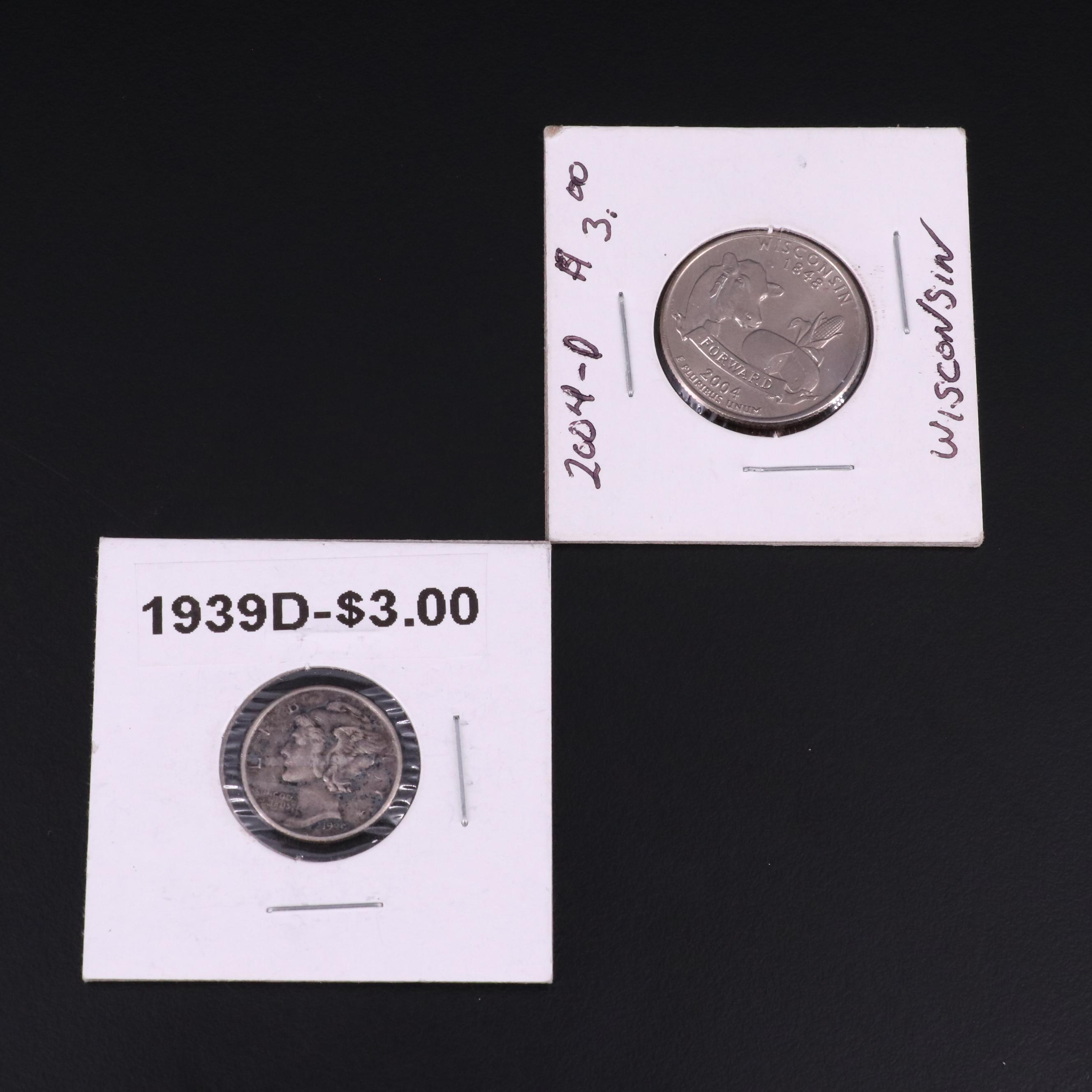 Collection of Eighteen United States Coins and a Token