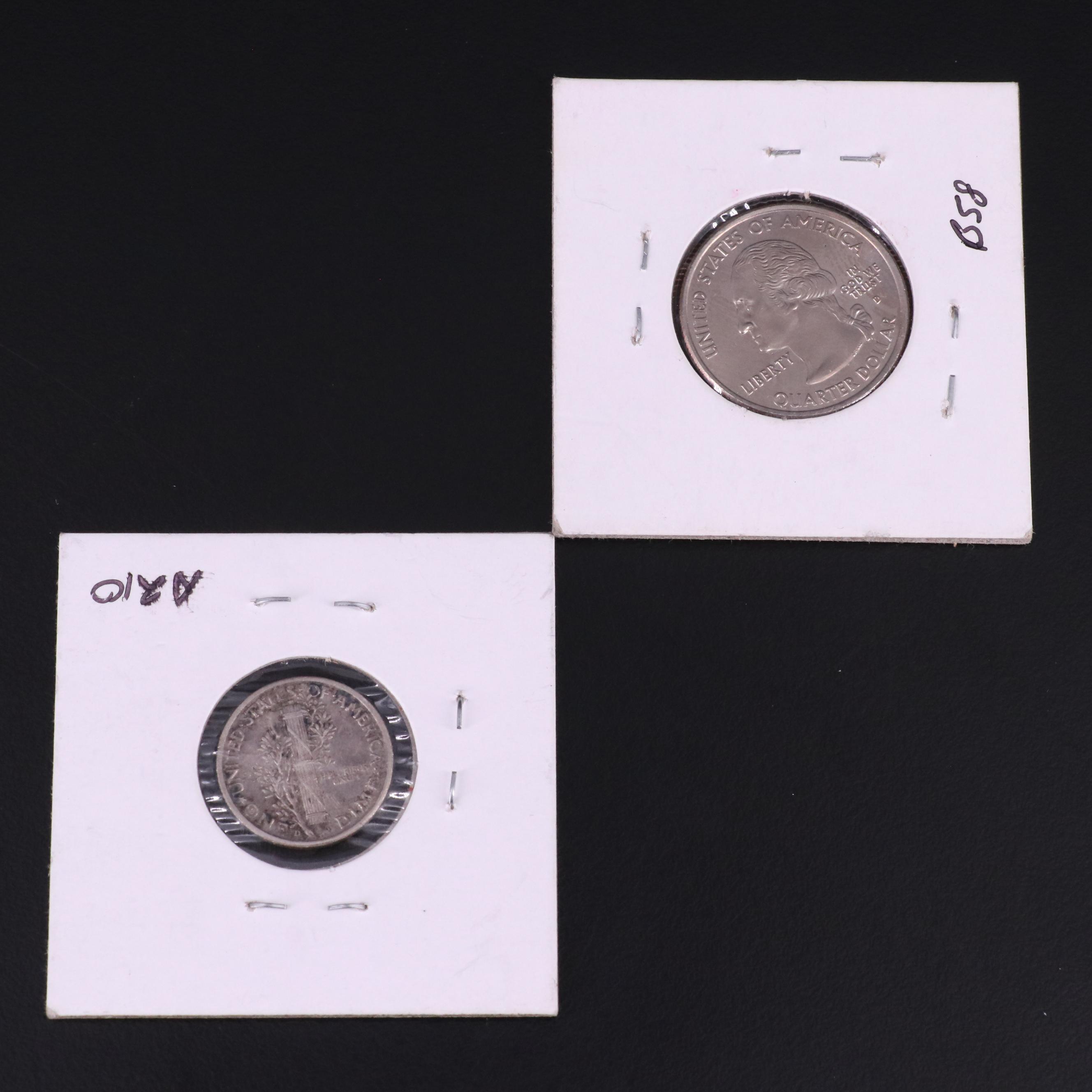 Collection of Eighteen United States Coins and a Token