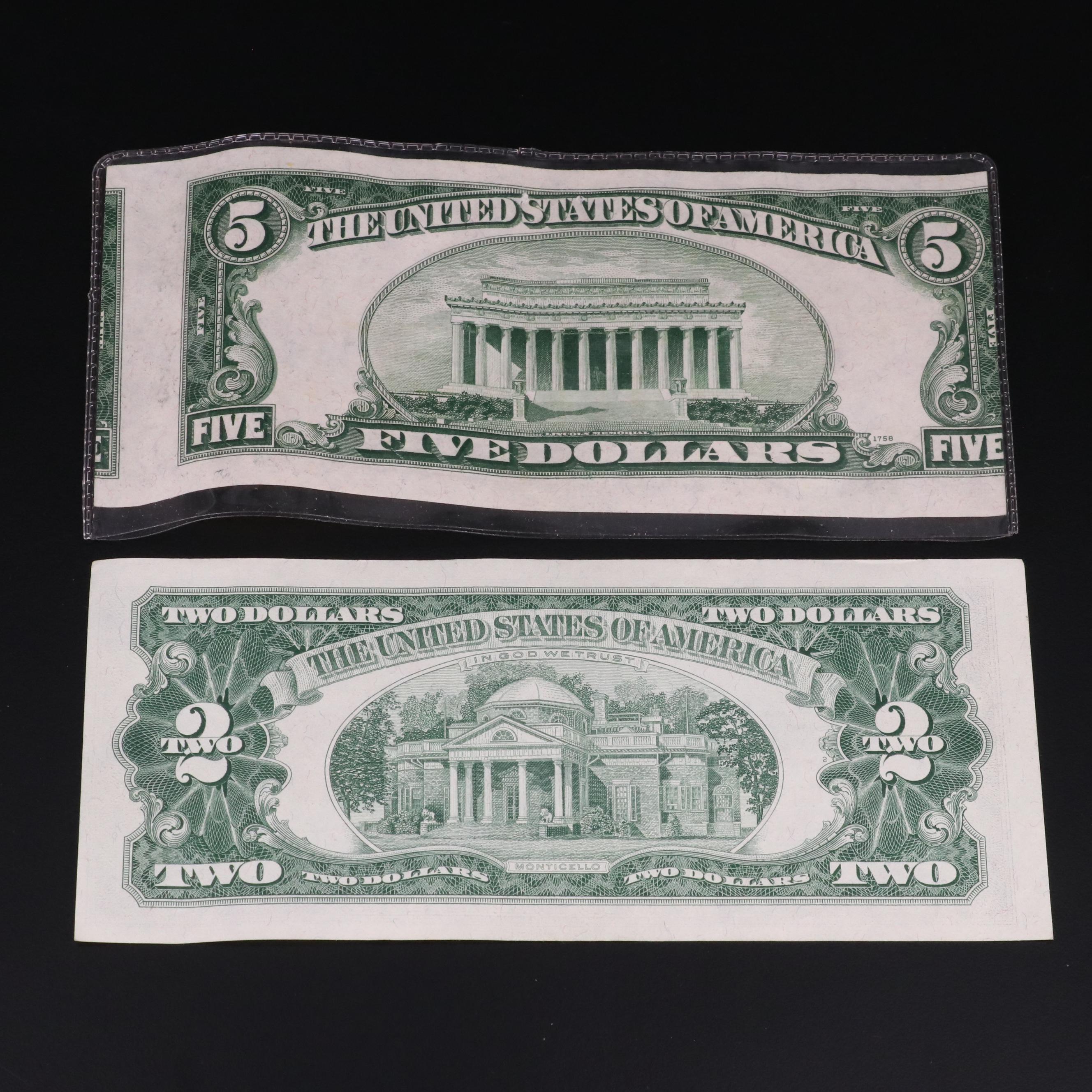 Collection of United States Coins, Currency, and a Silver Bicentennial Medal