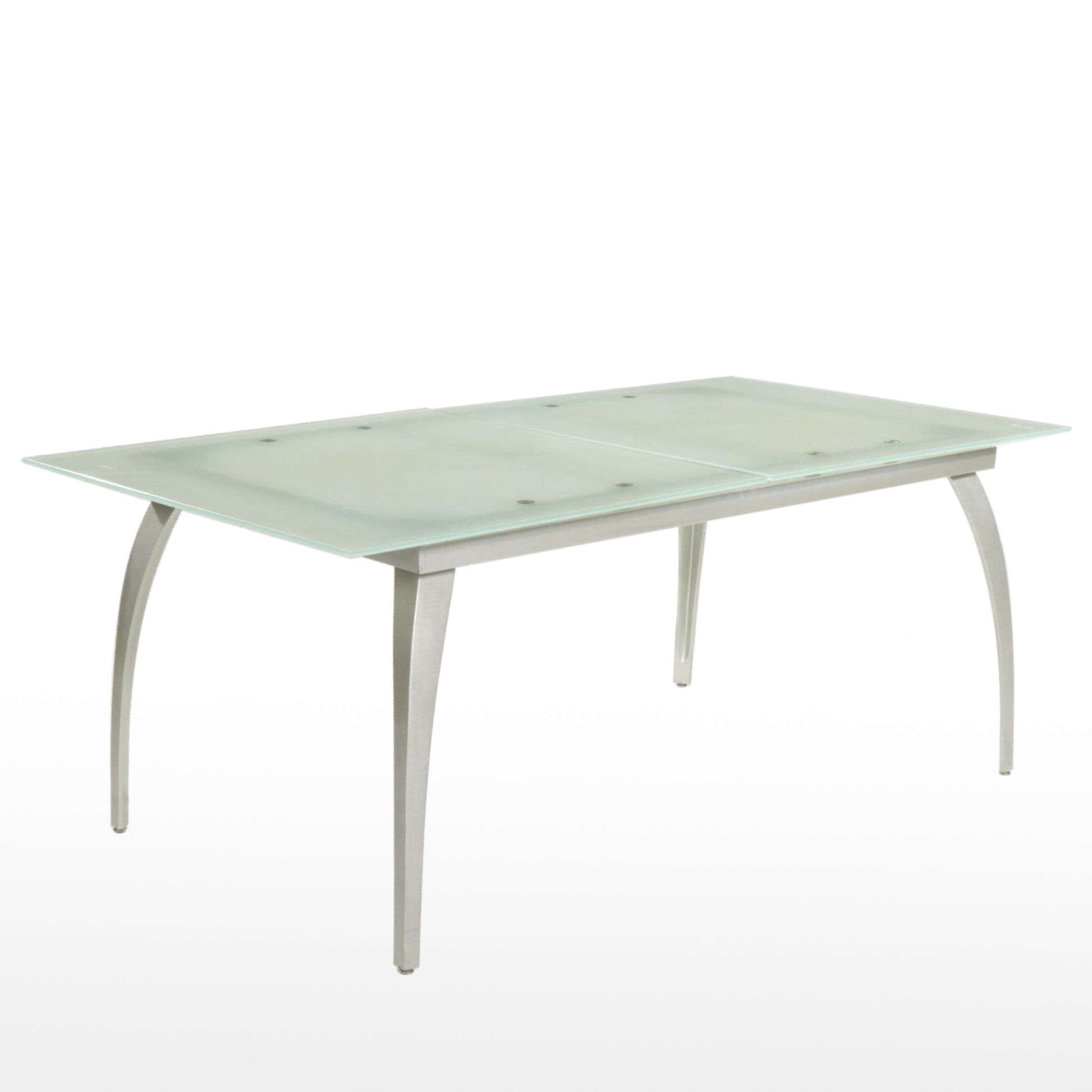 Post Modernist Glass Top Metal Dining Table