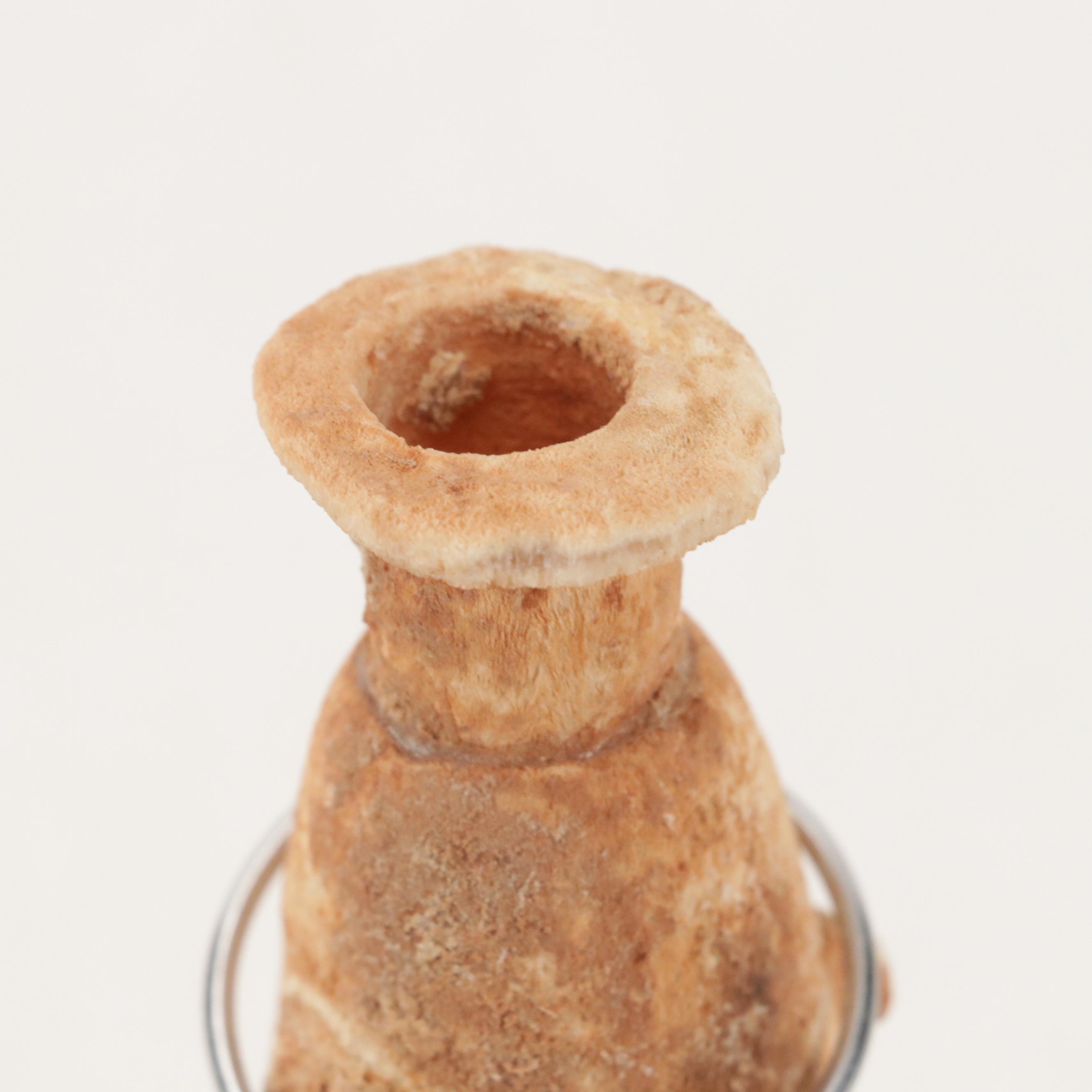 Egyptian Alabastron-Shaped Alabaster Vessel with Lug Handles, 1st Millennium BCE