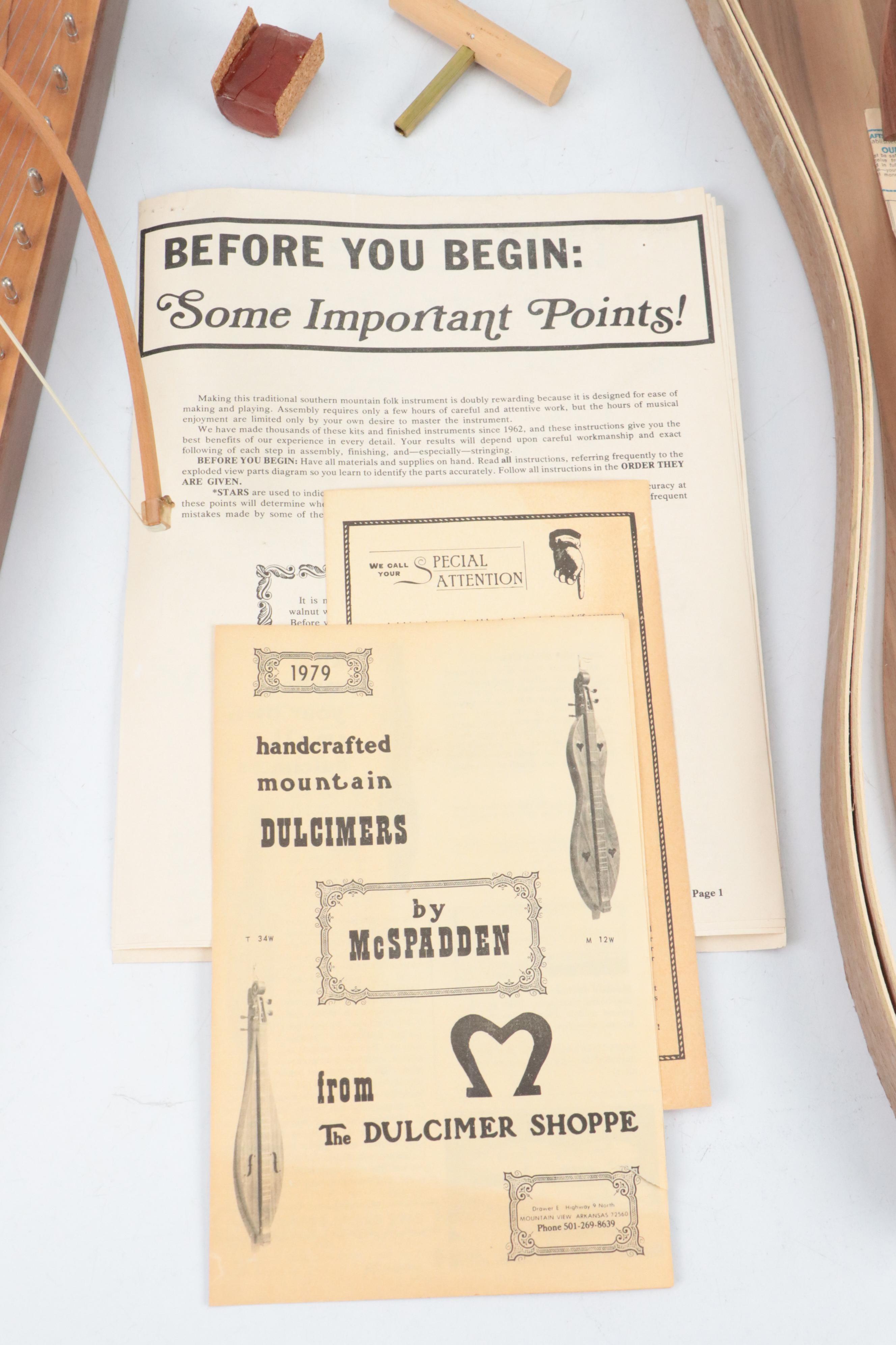 McSpaden Handcrafted Mountain Dulcimer Kit and Psaltery