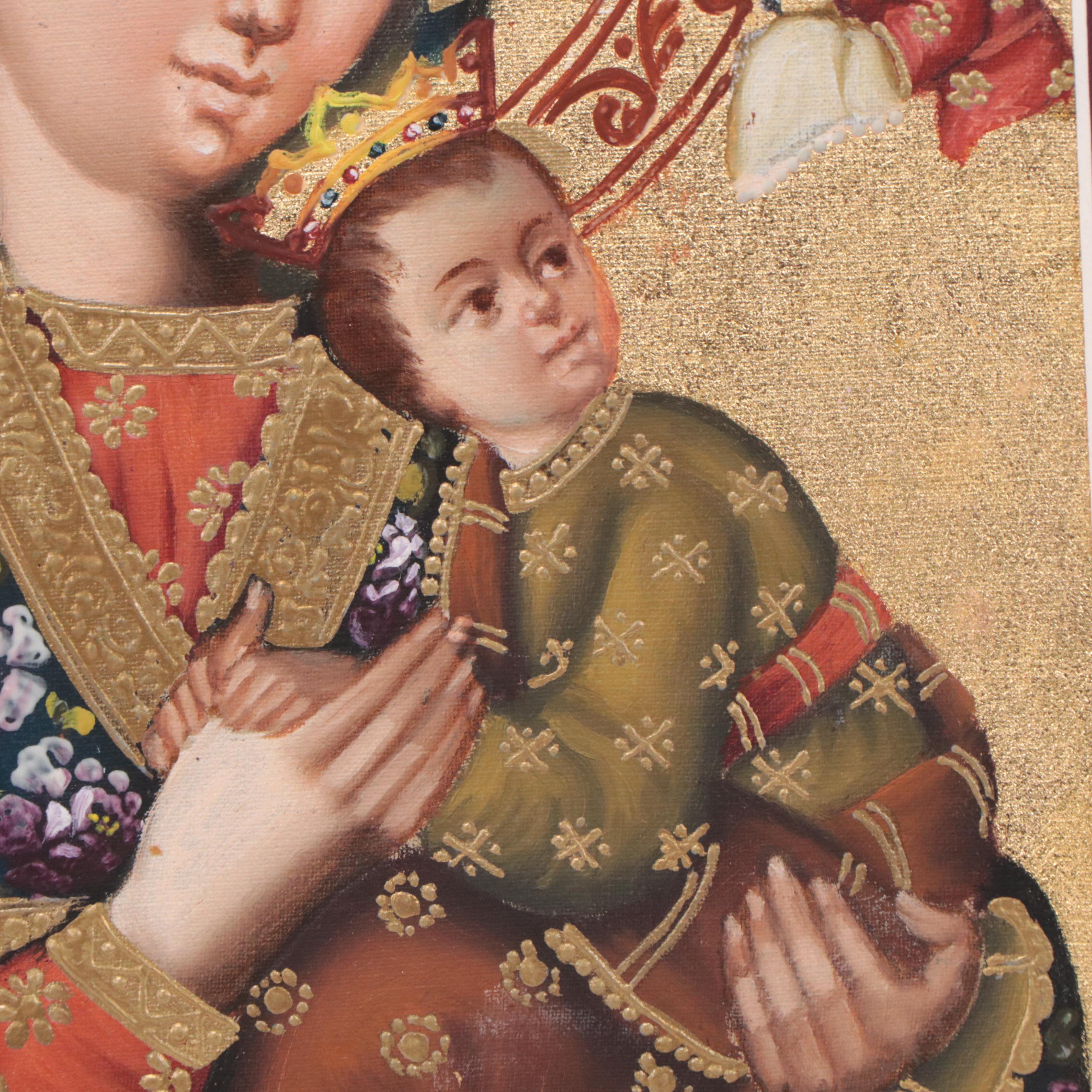 Ernesto Zuniga Cuzco Style Painting "Perpetuo Sororro Virgen," 1990 EBTH