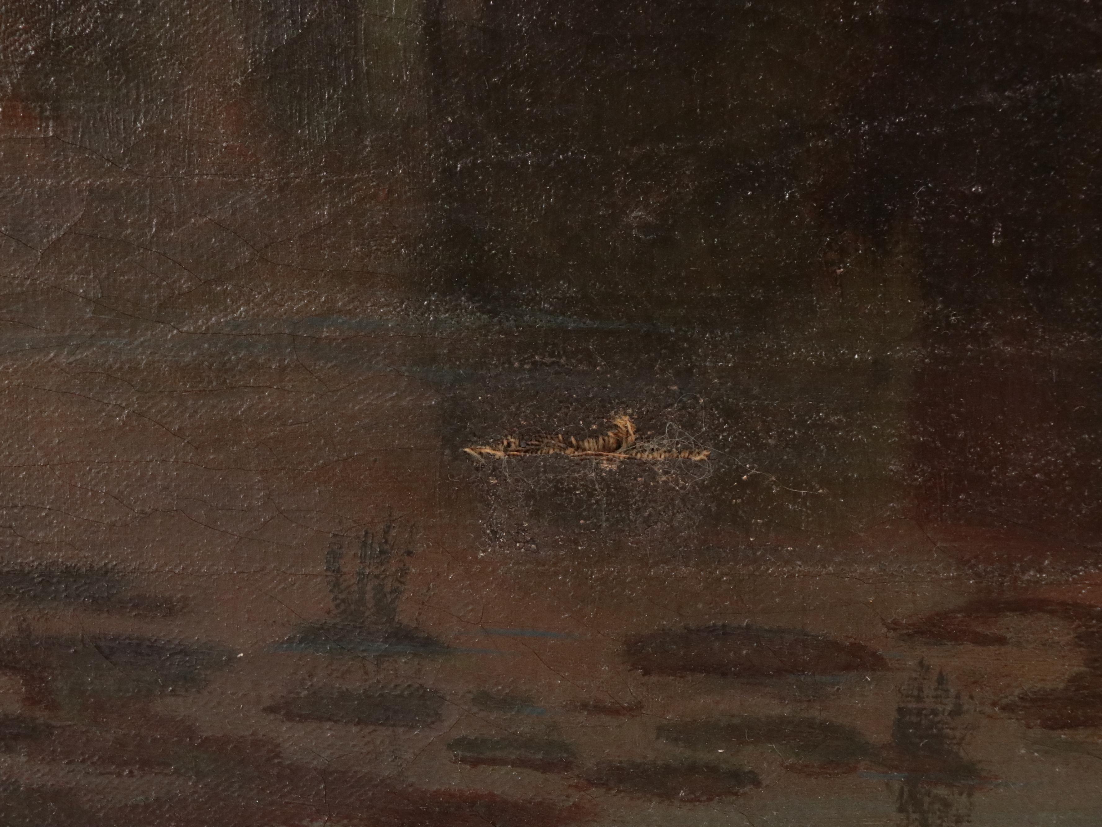 Hudson River School Landscape Oil Painting, Late 19th Century