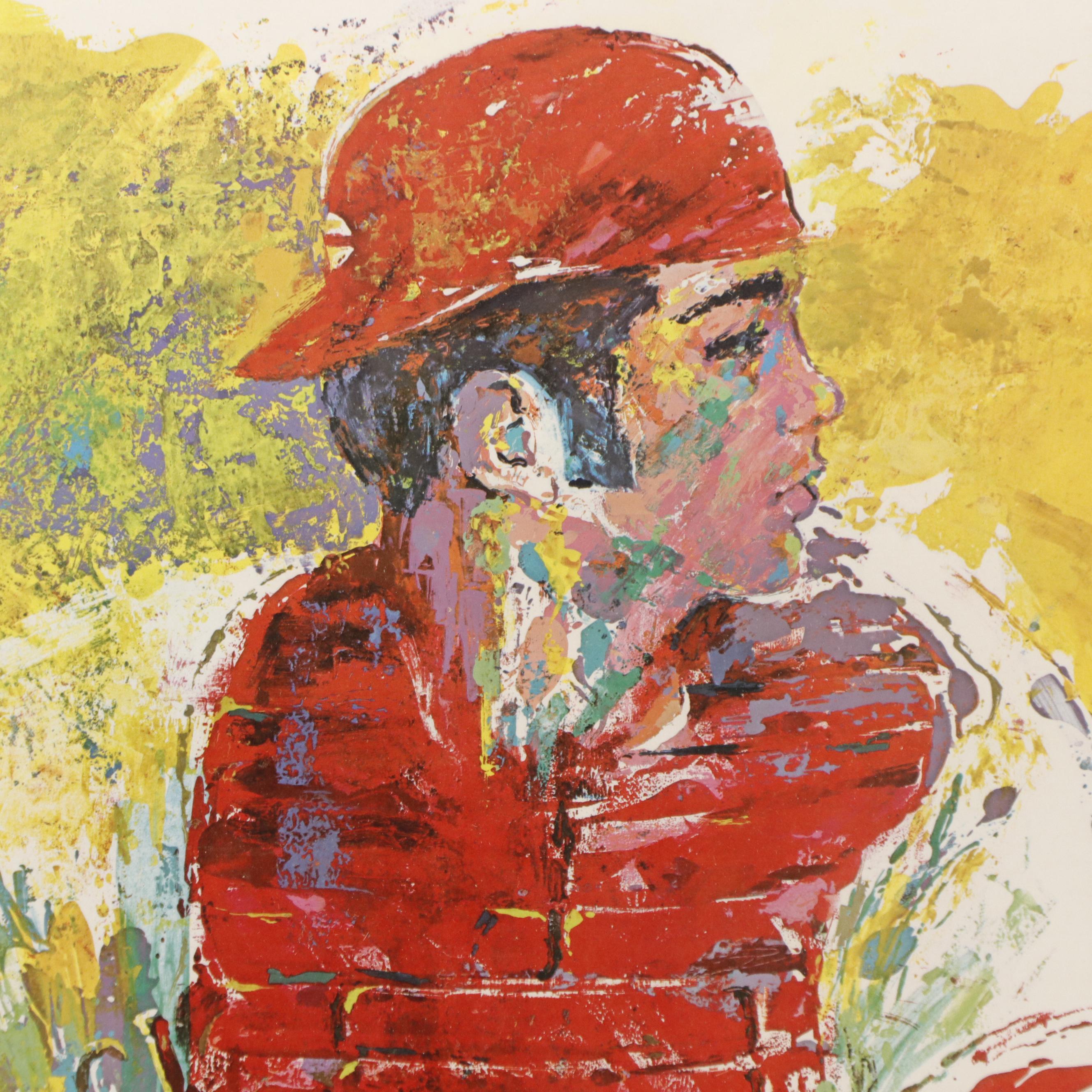 LeRoy Neiman Signed Johnny Bench Cincinnati Red Limited Edition Framed Artwork