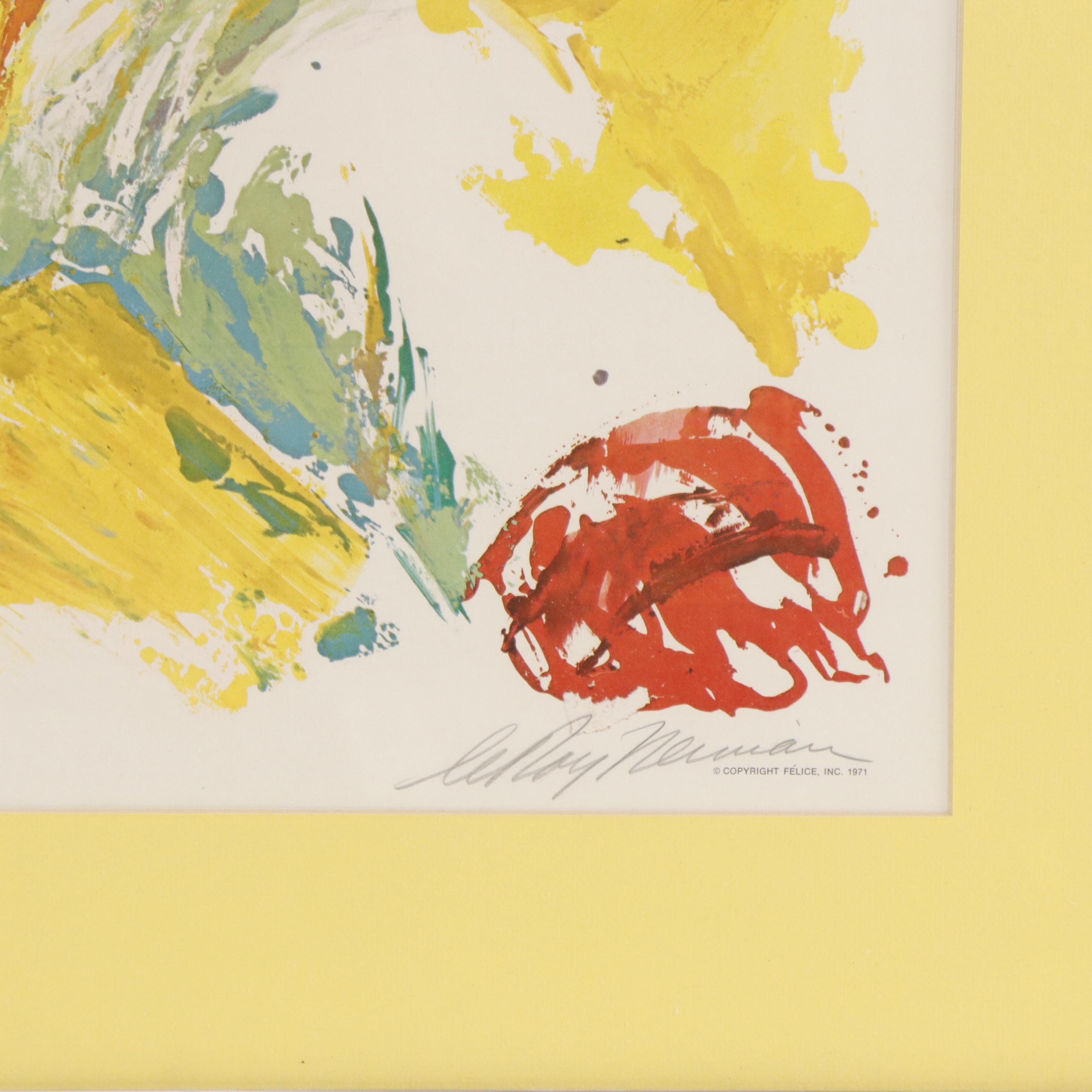 LeRoy Neiman Signed Johnny Bench Cincinnati Red Limited Edition Framed Artwork