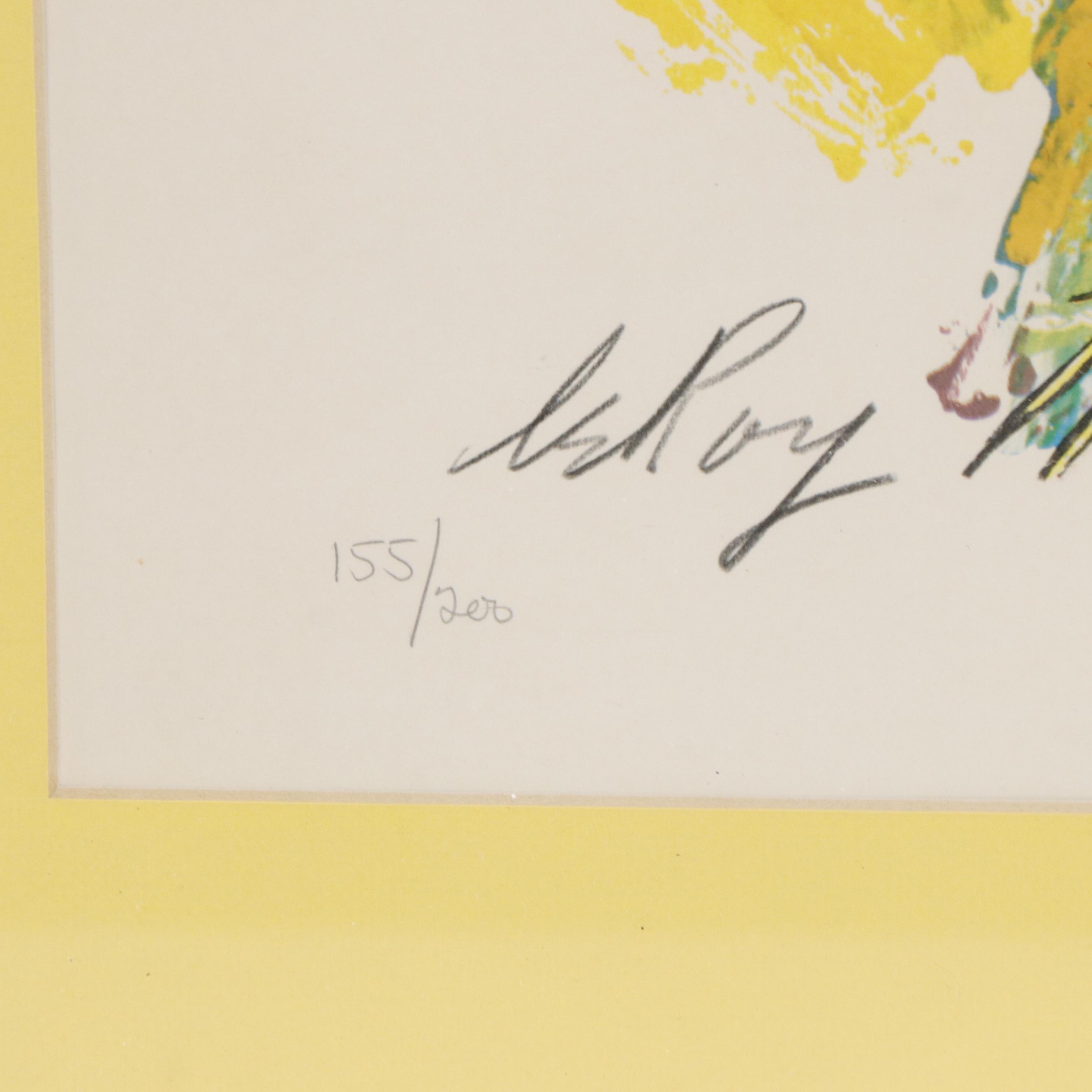 LeRoy Neiman Signed Johnny Bench Cincinnati Red Limited Edition Framed Artwork