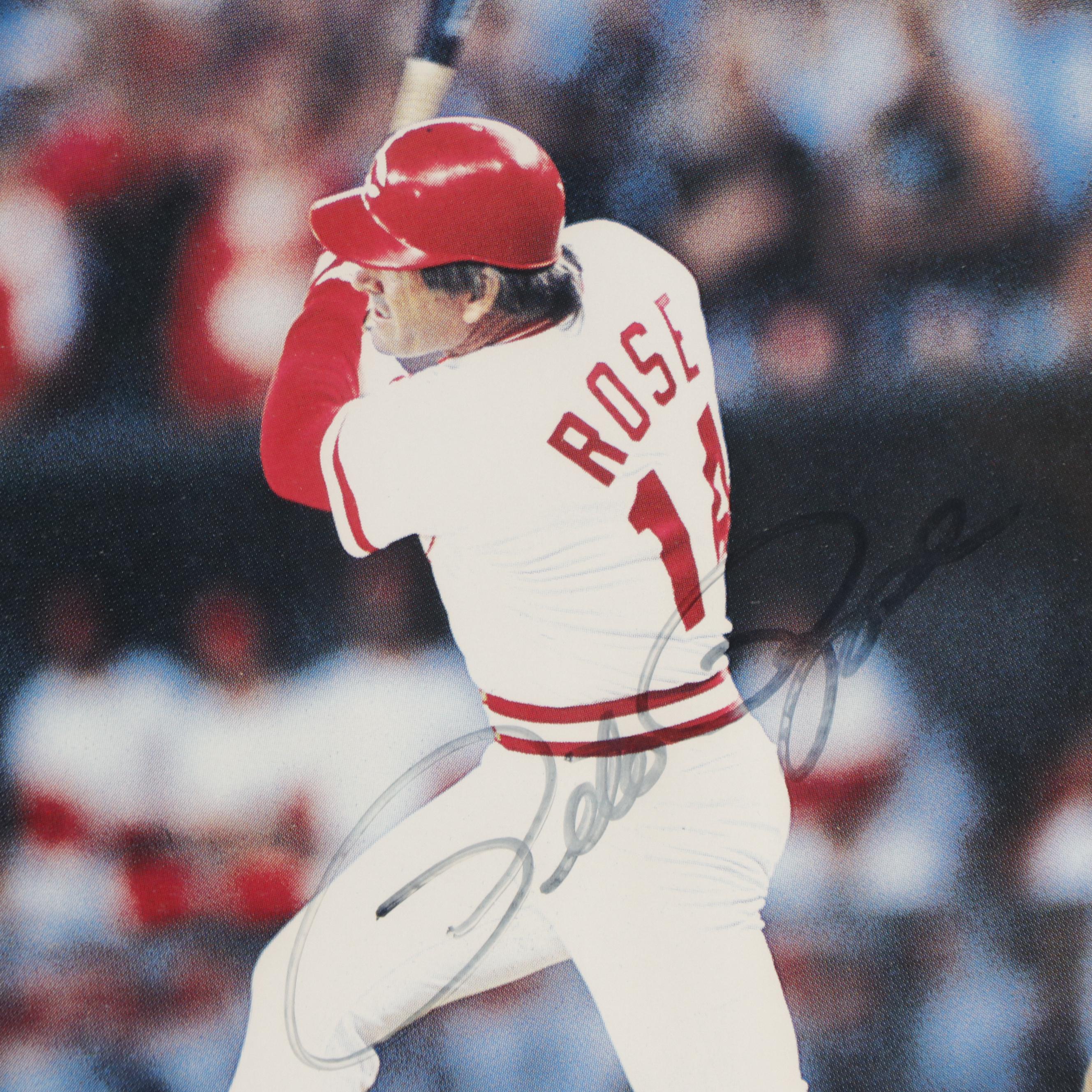 Johnny Bench and Floyd Berg Signed Artwork with Pete Rose Signed Display, More